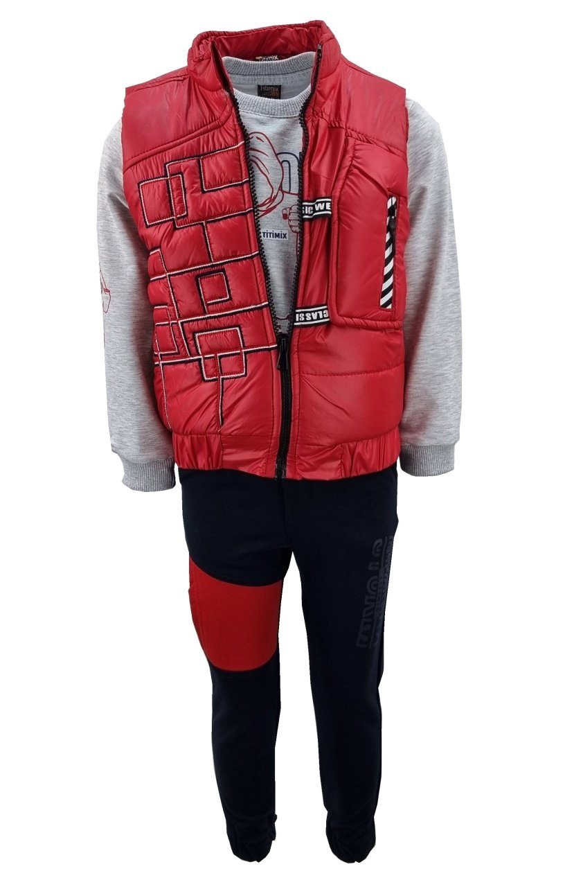 Fashion Boy Sweatanzug Sweatanzug mit Weste JFT5031 (Set, mit Weste)