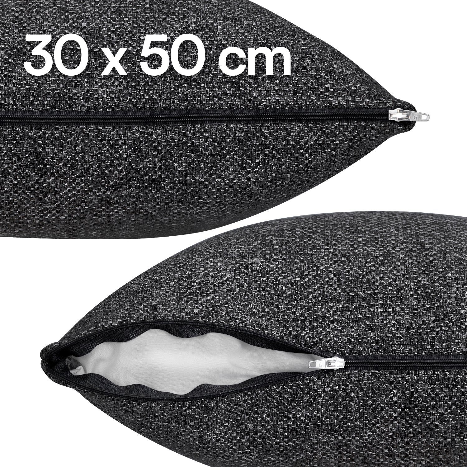 Selfitex Dekokissen 2er Set, 30x50/40x40/40x60/50x50 inkl. Füllkissen, Farben zur Auswahl, robuster Polsterstoffbezug mit weichen Füllkissen