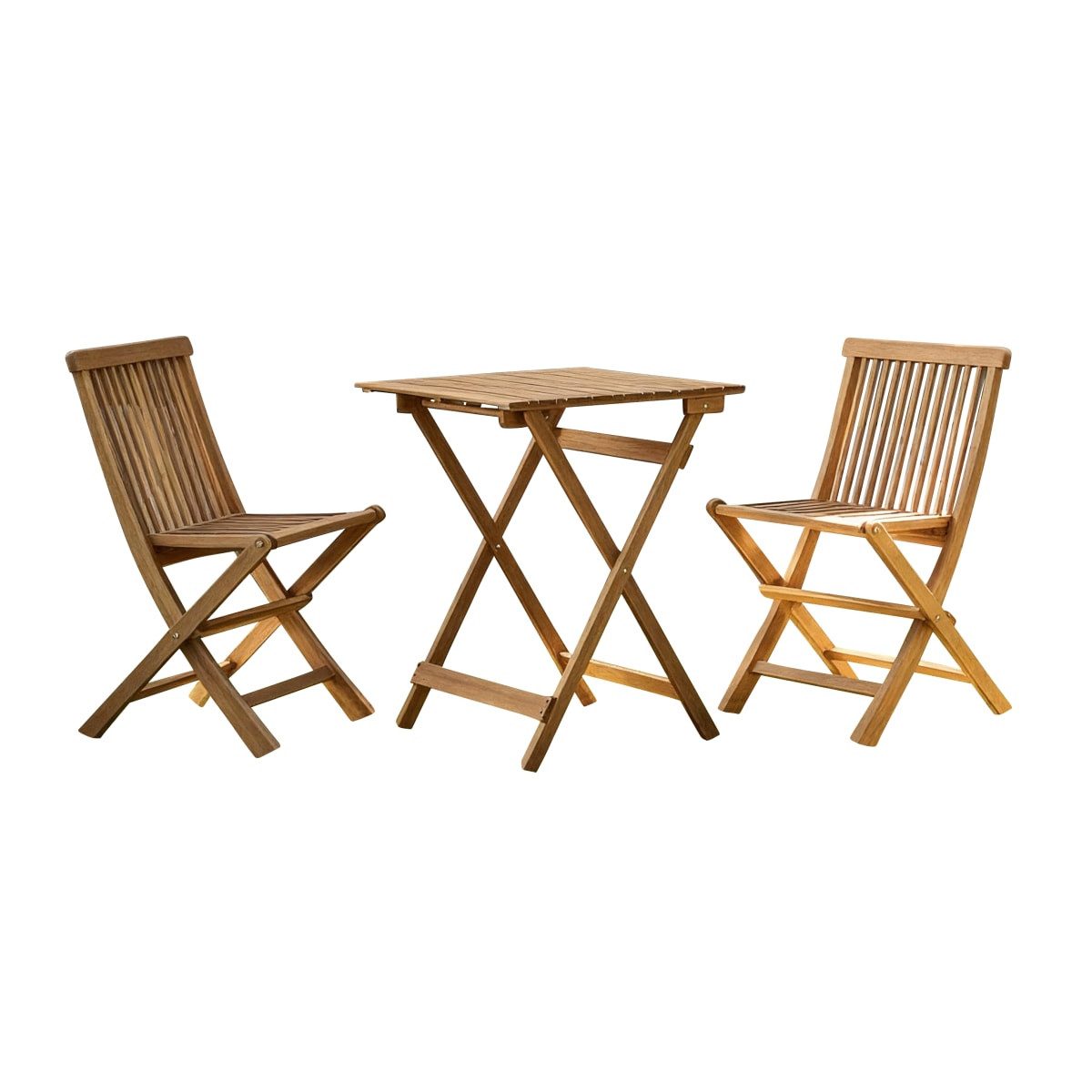 Tikamoon Garten-Essgruppe Bistro - Outdoor Gartenmöbel Set aus massiver Akazie, 2 Plätze, (1-tlg)