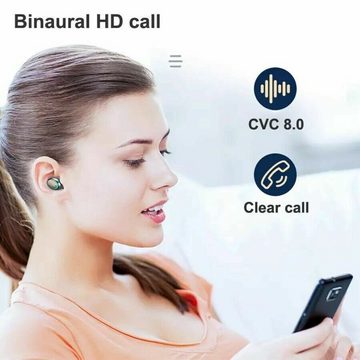TradeNation Bluetooth Wireless Kopfhörer Earbuds In-Ear Touch Control Bluetooth-Kopfhörer (Siri, Google Assistant, Siri, Alexa, Voice Assistant, Bixby, Bluetooth, Touch Control, Monaurale und Biaurale Nutzung)