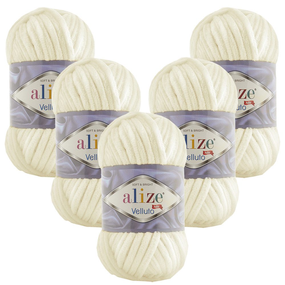 Alize 5 x ALIZE Velluto Häkelwolle, 68 m, Chenillegarn,Kuschelweich für Bab günstig online kaufen