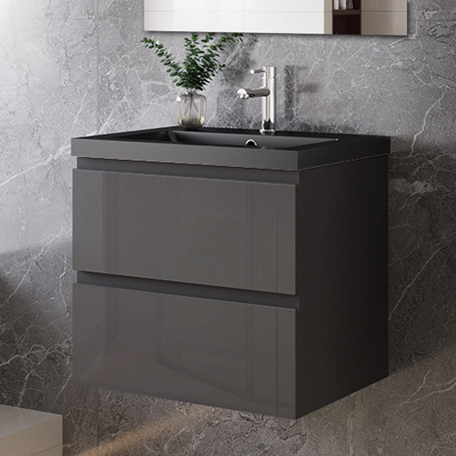 Waschtisch Waschbecken mit Unterschrank Badmöbel Set Badschrank Waschplatz