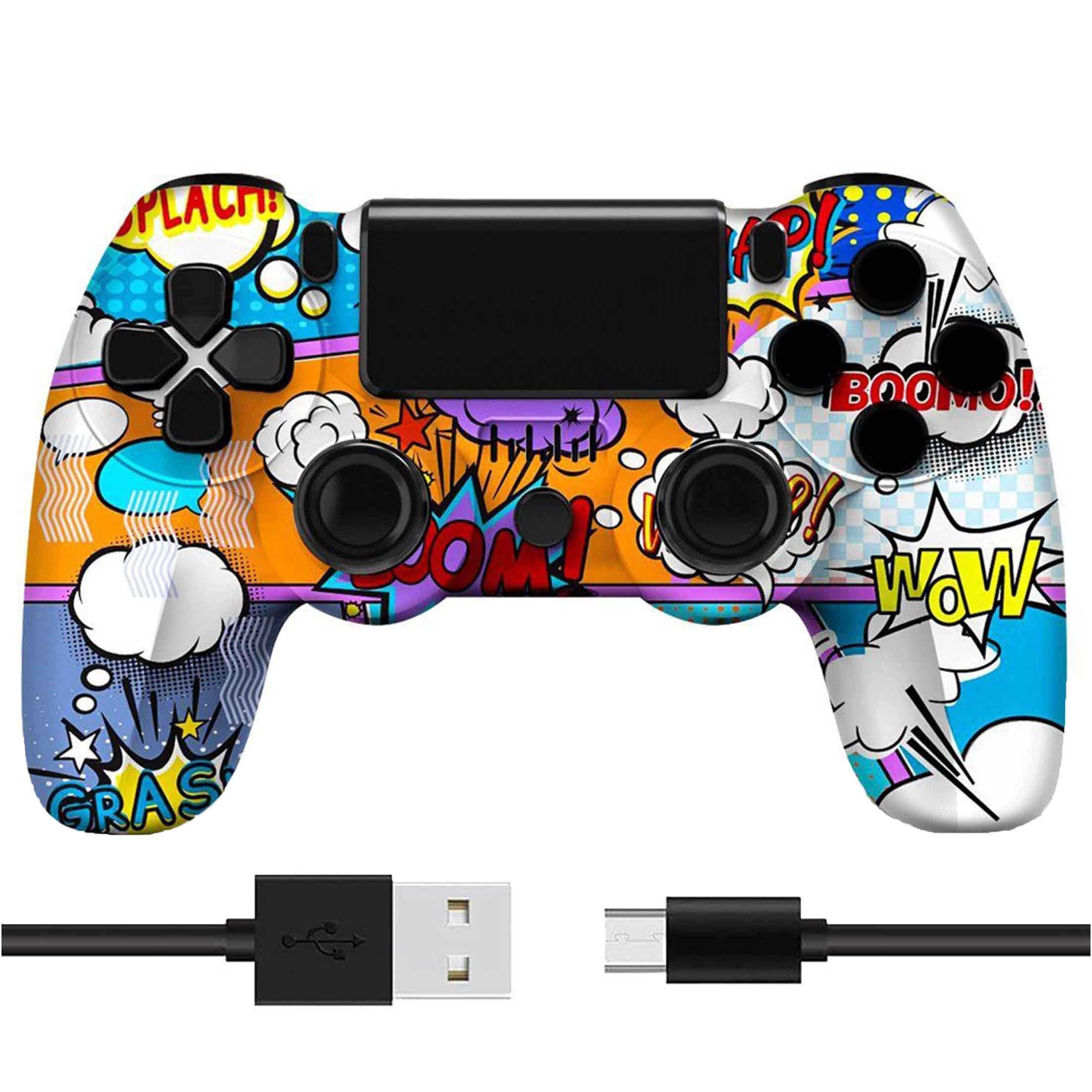 KINSI Wireless Gamepad, Controller, Bluetooth, für PS4 PlayStation 4-Controller (Doppelte Vibration, wiederaufladbare Batterie)