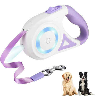 Blusmart Hundeleine Ausziehbar 5M/3M, 100% ABS (Hundeleine Haustierleine, 1-tlg., Automatisch einziehbares Hundeseil mit LED-Taschenlampe), Geeignet für kleine Hunde wie mittelgroße Hunde