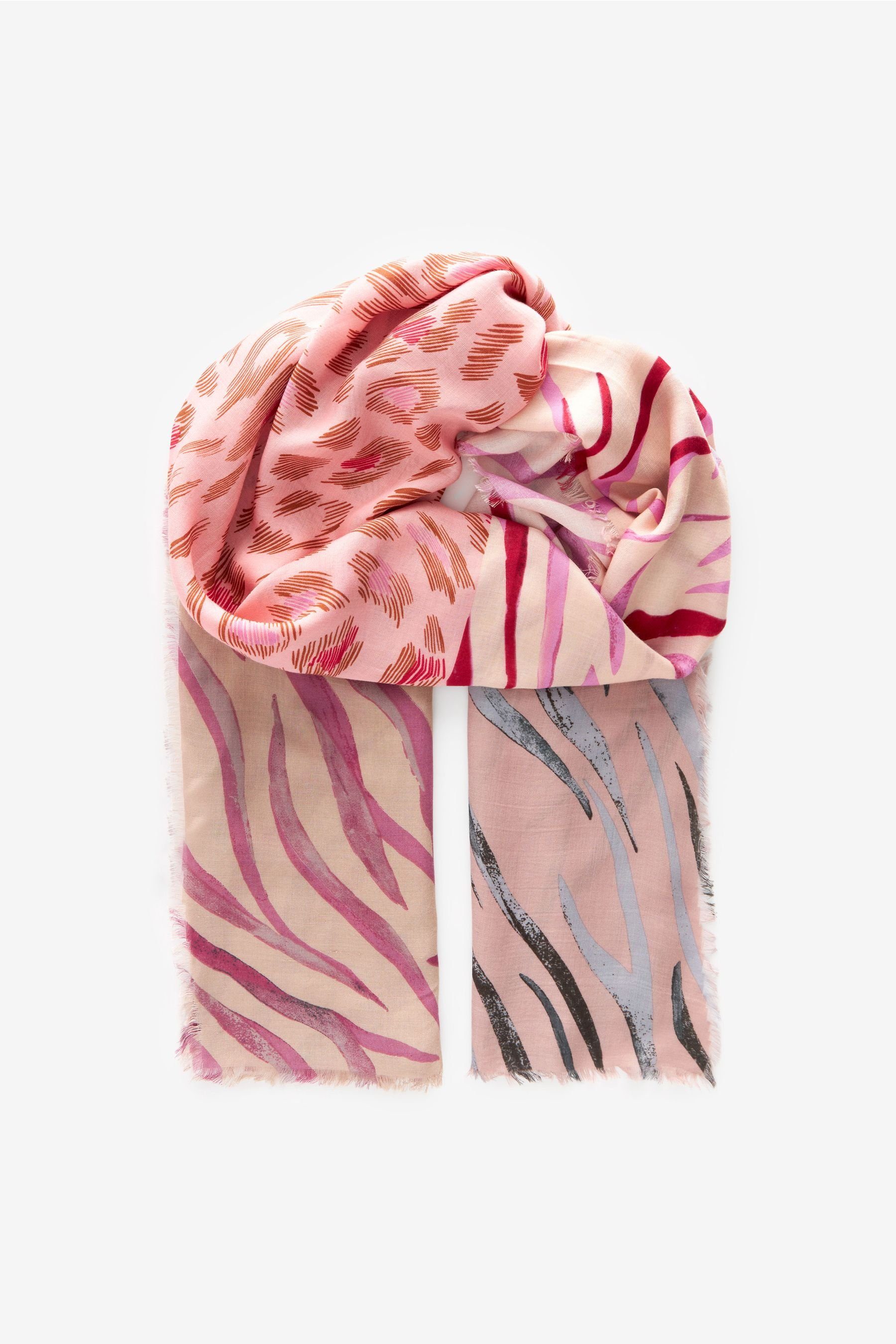 segmentierter Schal, Leichter Schal Next (1-St) Animal Pink