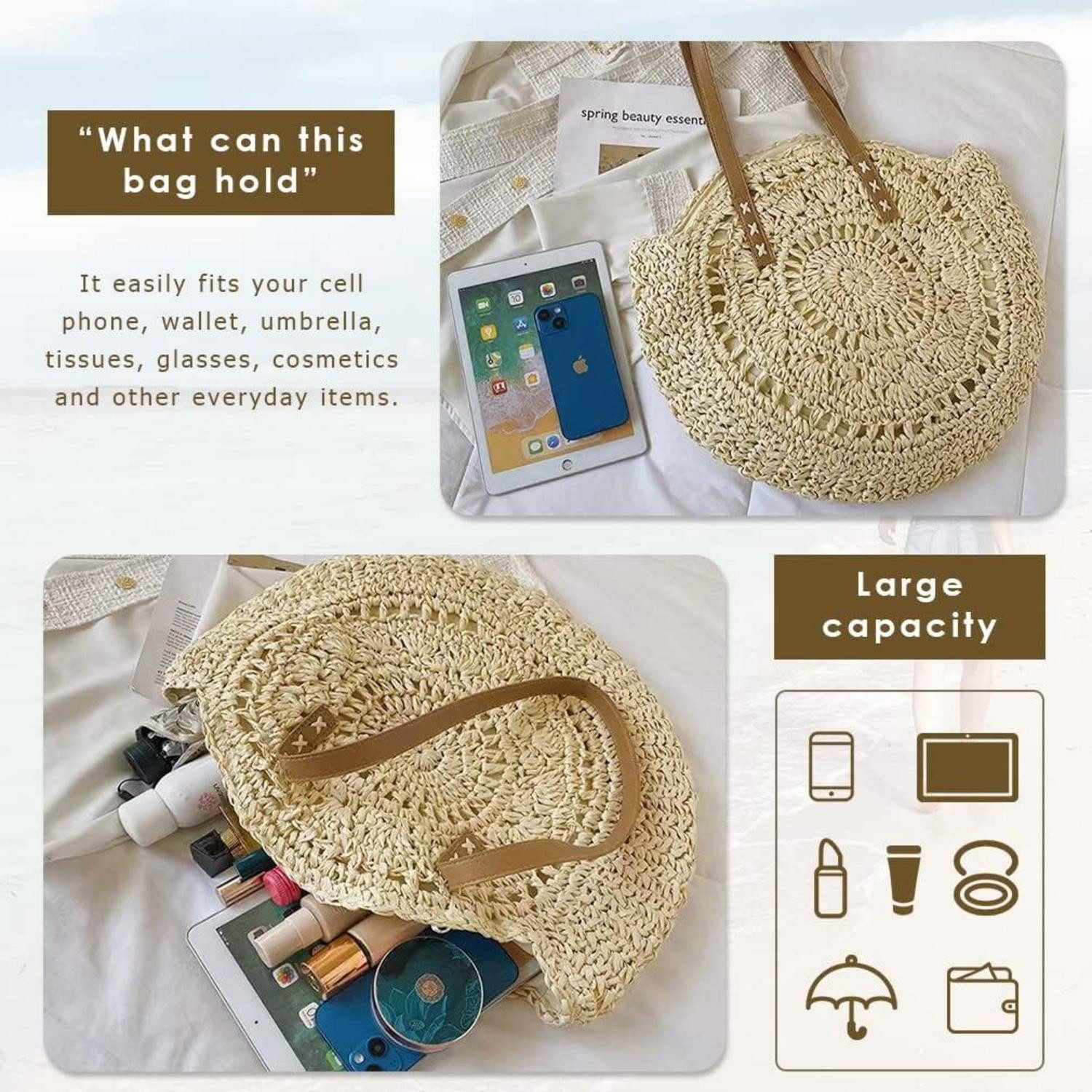 LuxusKollektion Strandtasche Stroh Handtasche Damen Sommer günstig online kaufen