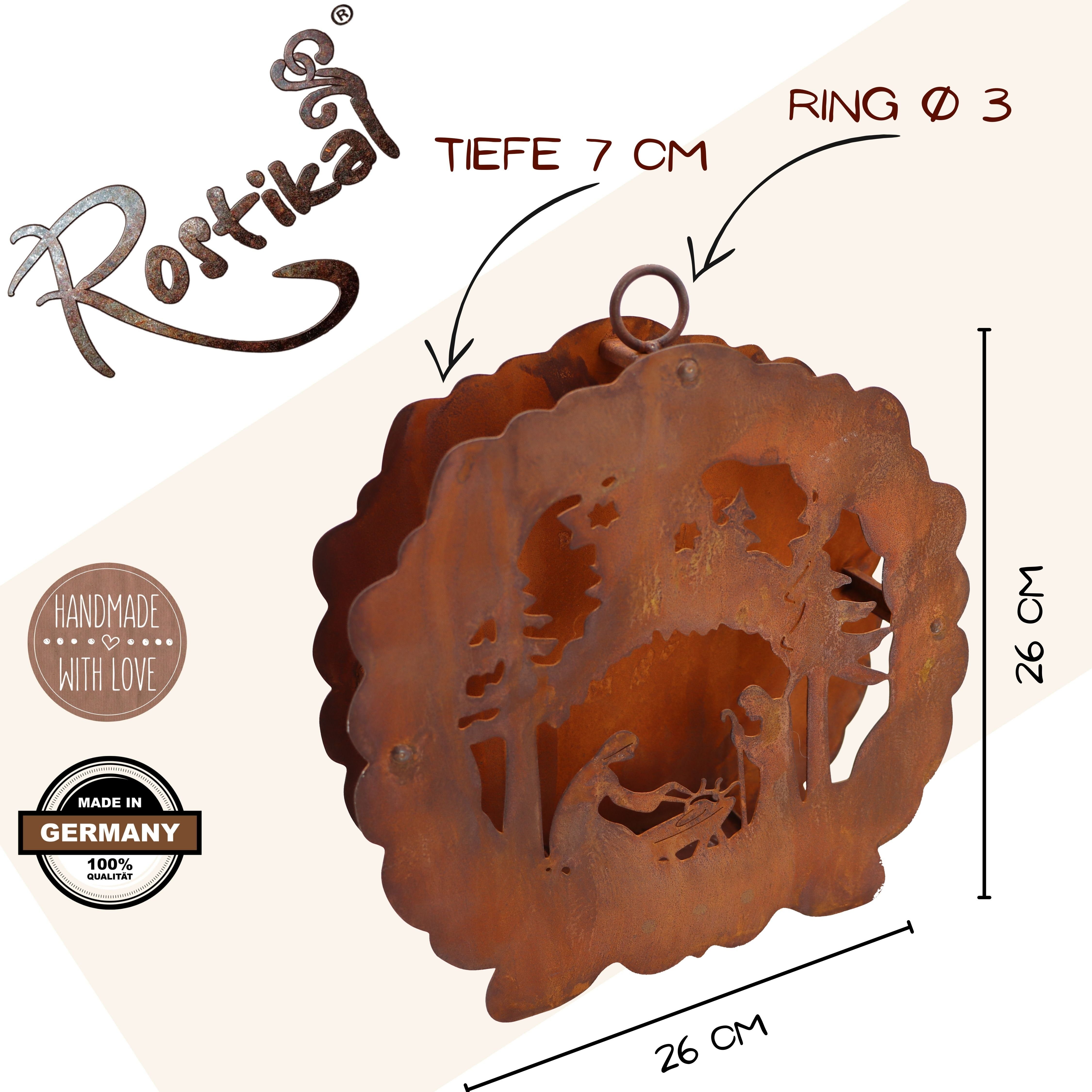 Rostikal Krippe Teelichthalter Weihnachten Weihnachtsdeko (1-tlg), Echter R günstig online kaufen