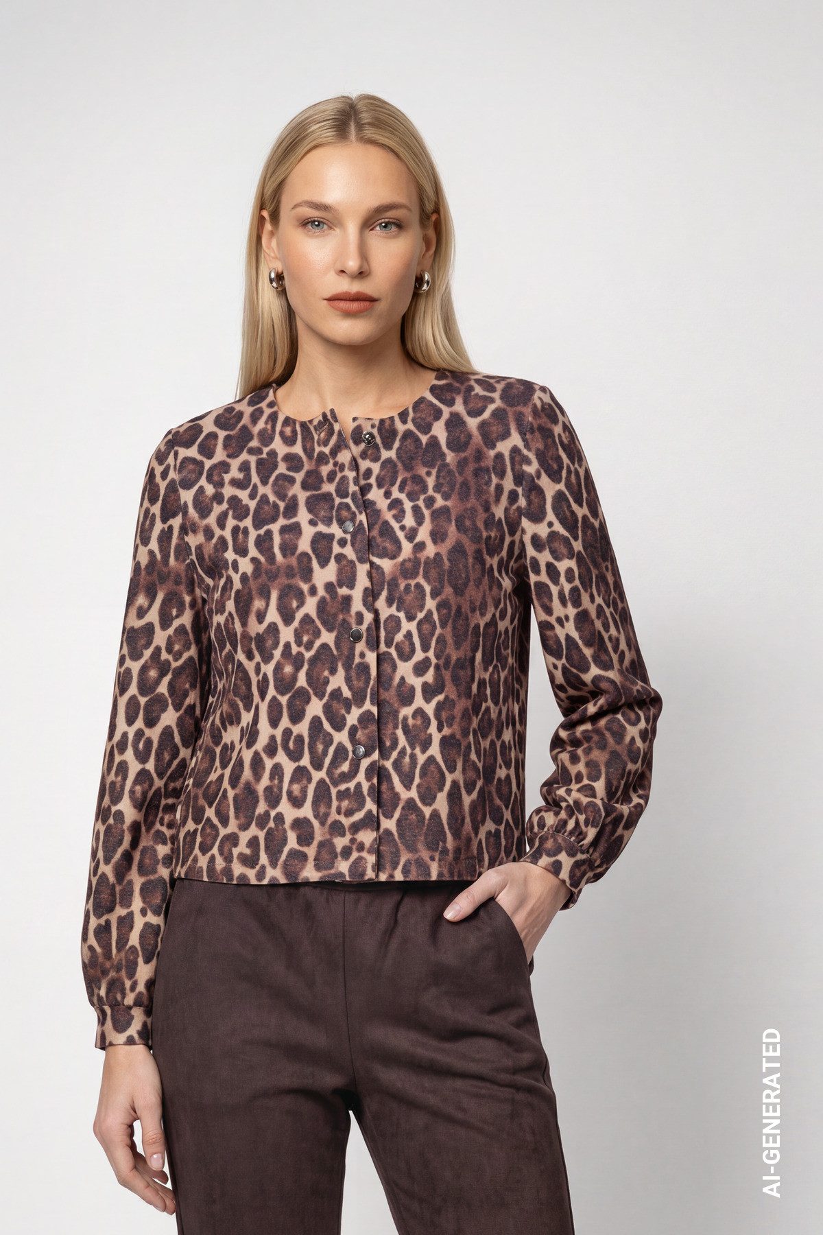 Monari Blusenjacke Jacke Leo allover Regular fit mit Leomuster