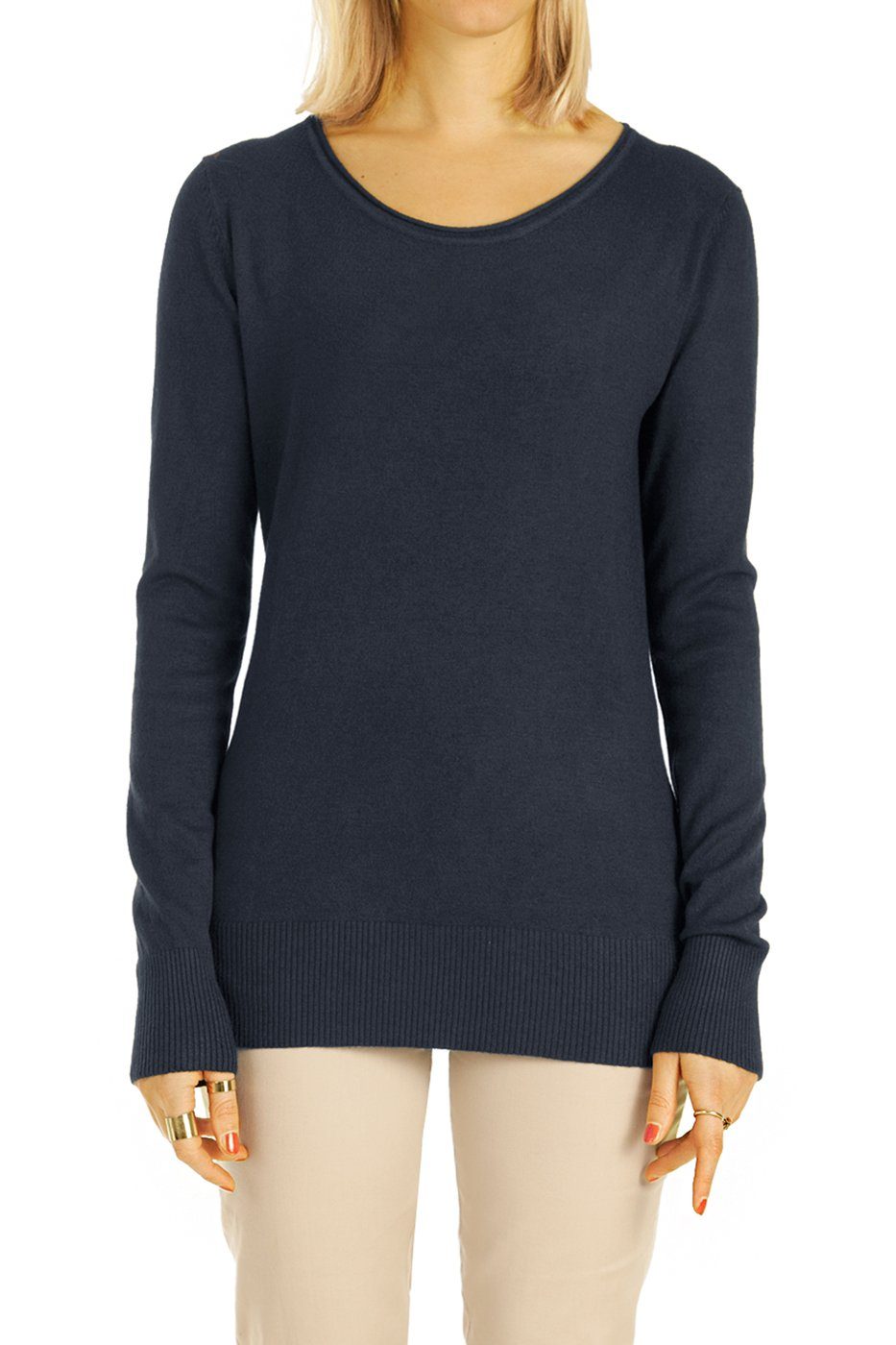 Cuptacc Damen Pullover Rundhals - Trendy Farbblock Sweatshirt Langarm