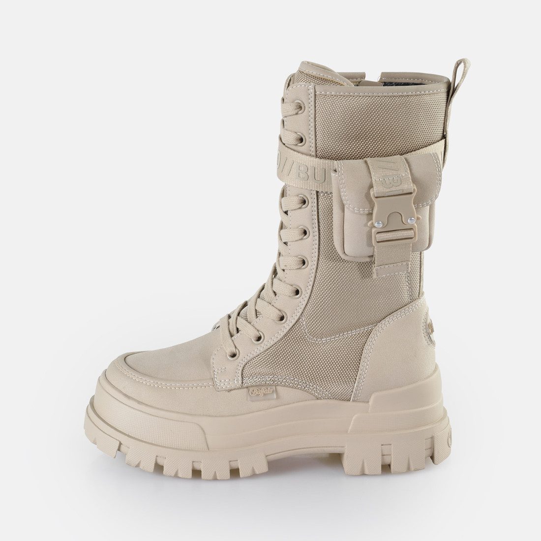 Buffalo ASPHA COM HI Schnürstiefel Schnürboots, Plateaustiefel mit kleinem Täschchen am Schaft