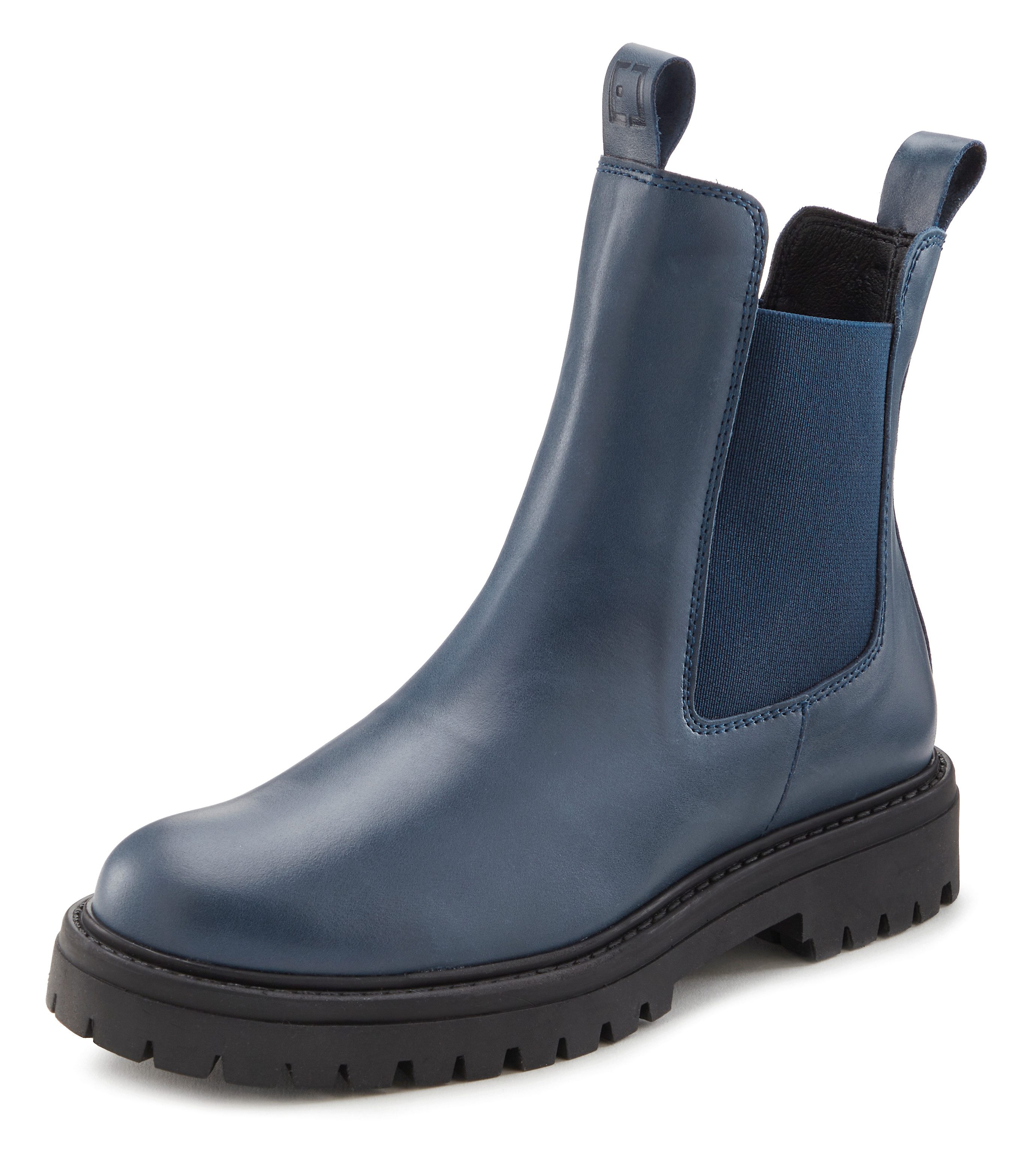 Elbsand Chelseaboots, Schlupfstiefel, Bikerboots, Sommerstiefelette Stiefelette aus Leder mit Stretch-Einsätzen, Lederstiefelette