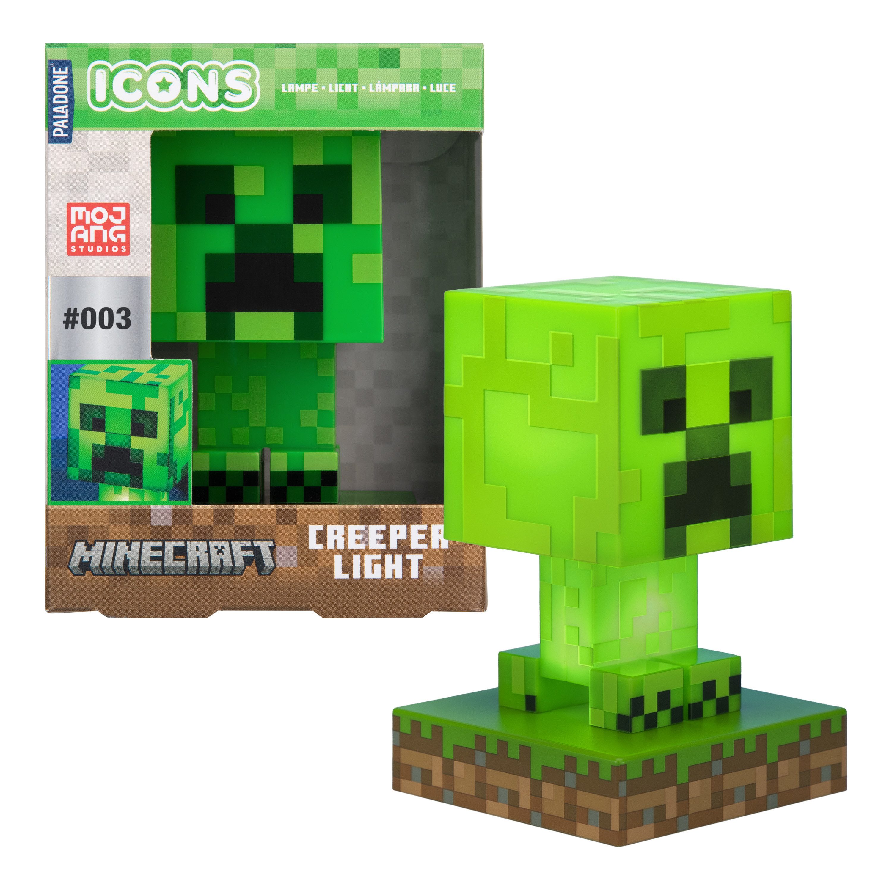 Paladone LED Dekolicht Minecraft Creeper Licht, 3D Lampe, LED fest integriert, 12 cm hoch, Batteriebetrieben