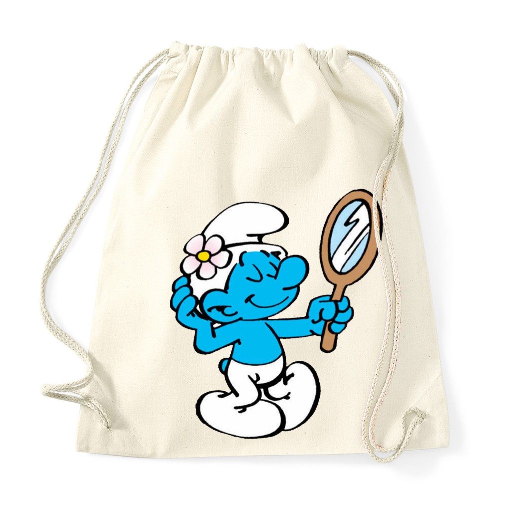 Turnbeutel Beauty Schlumpf Turnbeutel Baumwolle 38x46 cm Sport Alltag Tasche