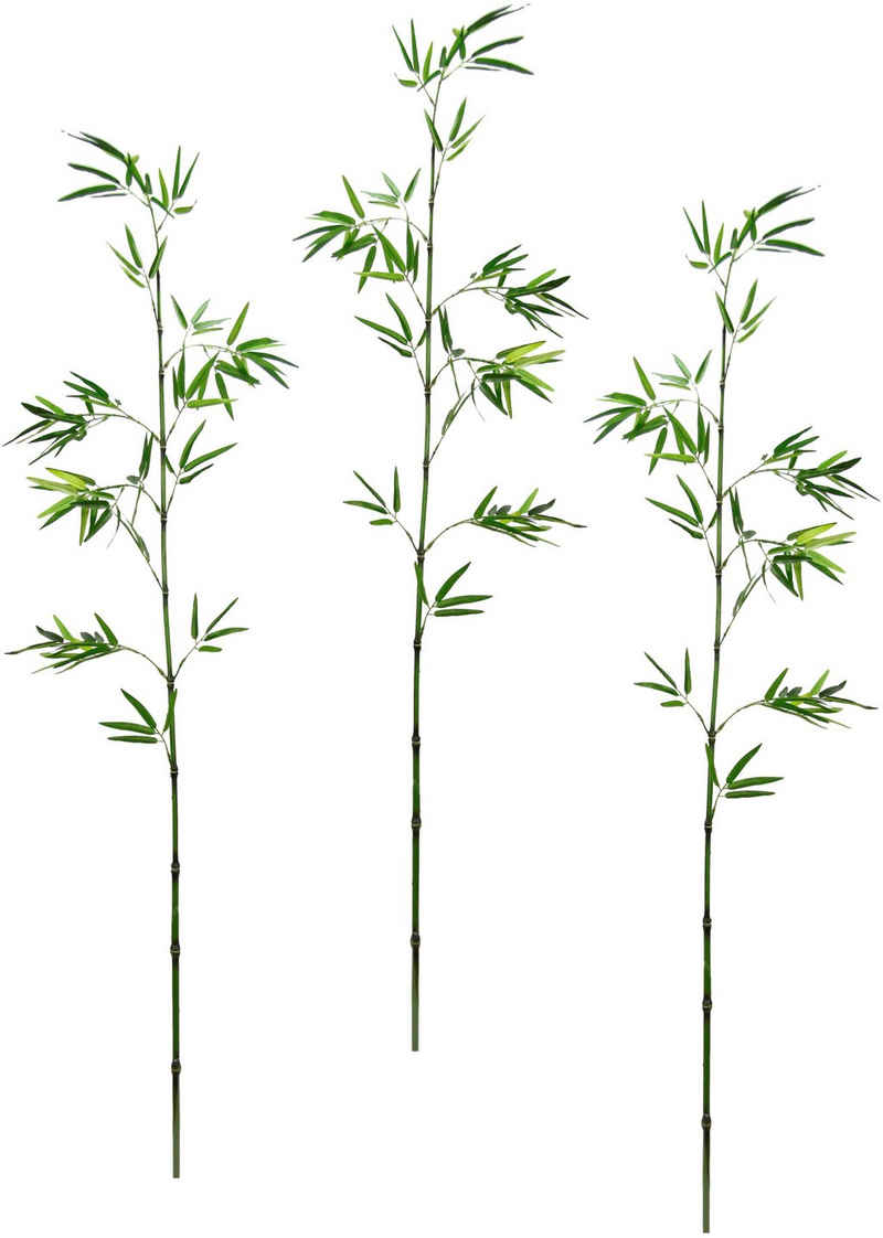 Kunstpflanze Bambuszweig, I.GE.A., Höhe 150 cm, Dekozweig, groß 3er Set