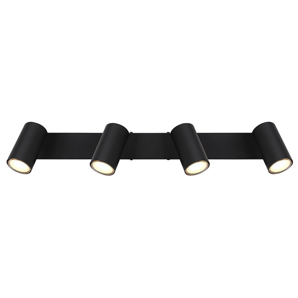GLOBO LIGHTING LED Deckenleuchte, Leuchtmittel inklusive, Warmweiß, LED Deckenleuchte Spot 4 flammig Deckenstrahler schwarz Deckenlampe