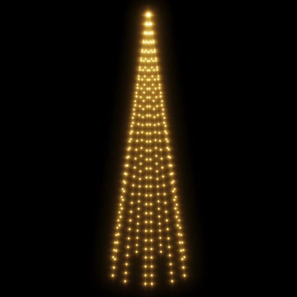 Fahnenmast cm 300 für LED-Weihnachtsbaum (1-tlg) 310 Warmweiß LEDs vidaXL Christbaumschmuck