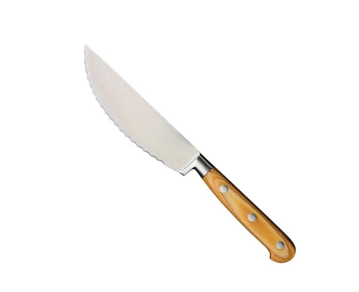 Efbe Pizzamesser mit Griff aus Hellbraunen Vollholz (1 Stück), 14cm