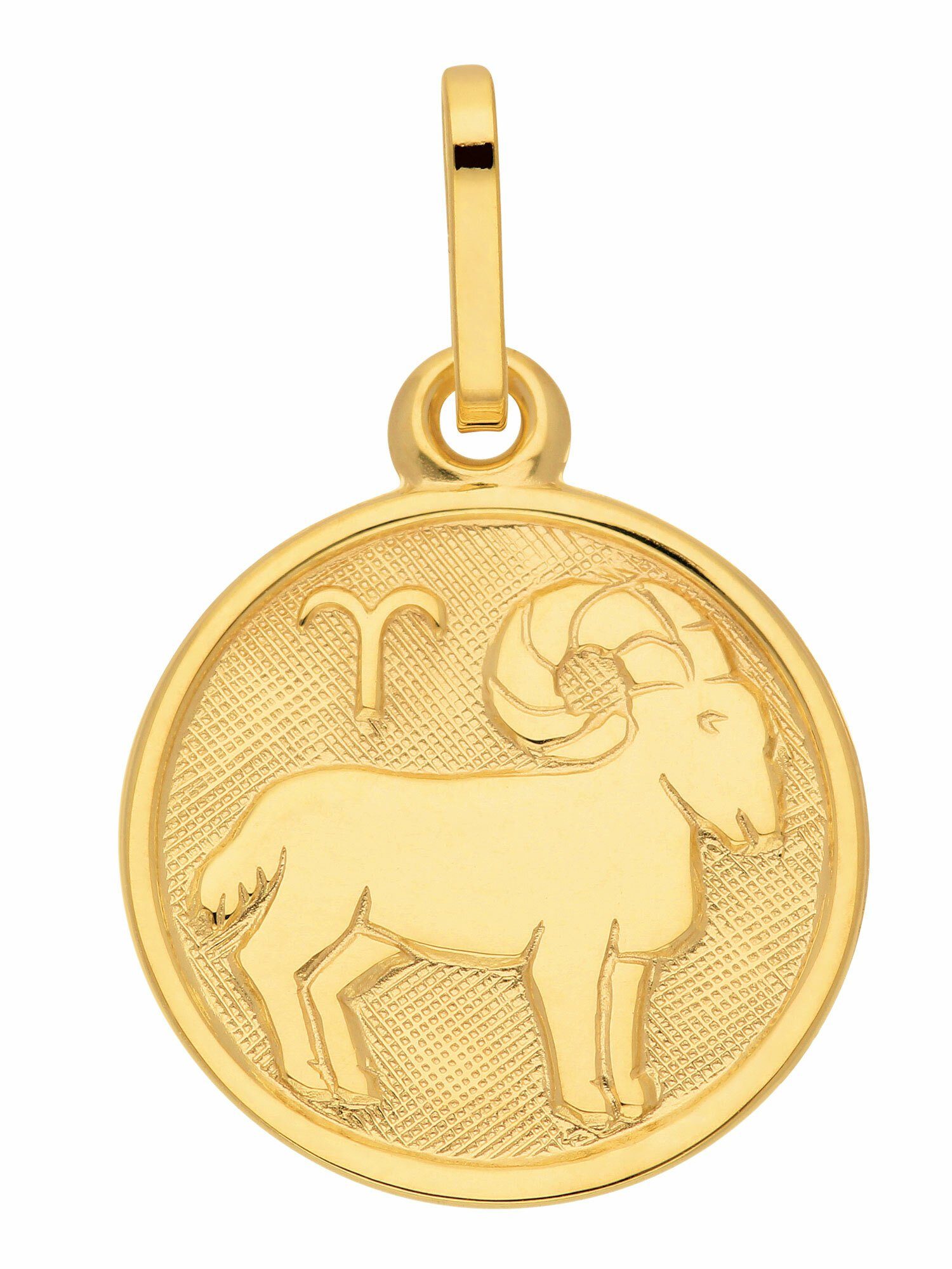 Adelia´s Kettenanhänger 333 Gold Sternzeichen Anhänger Widder Ø 11,8 mm, Goldschmuck für Damen & Herren