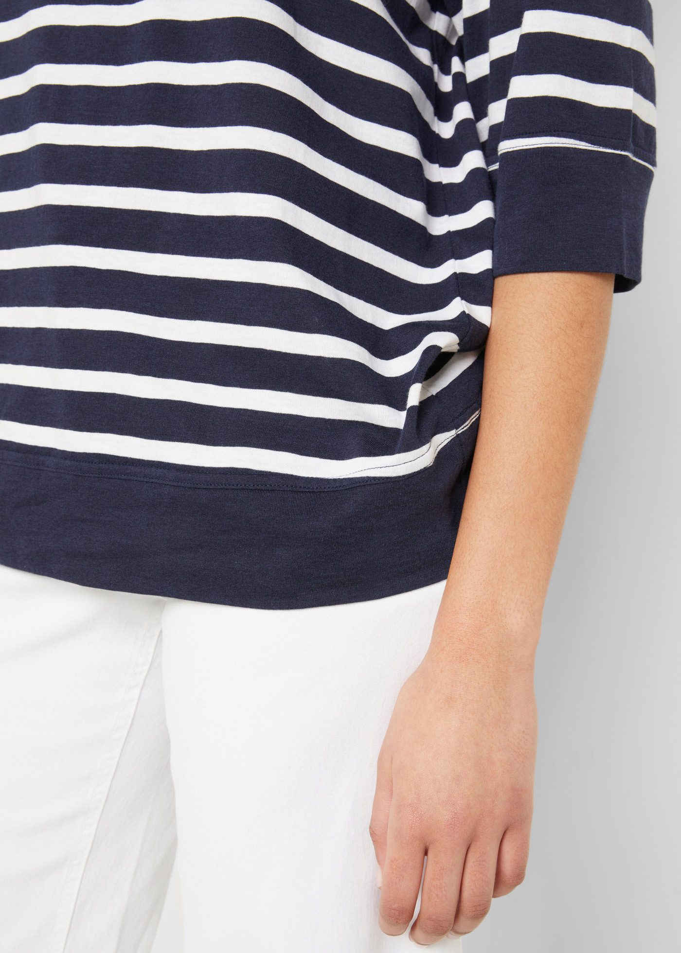 bonprix Poloshirt (2-tlg) Oversize Passform, mit Halbarm, gestreiftes Design