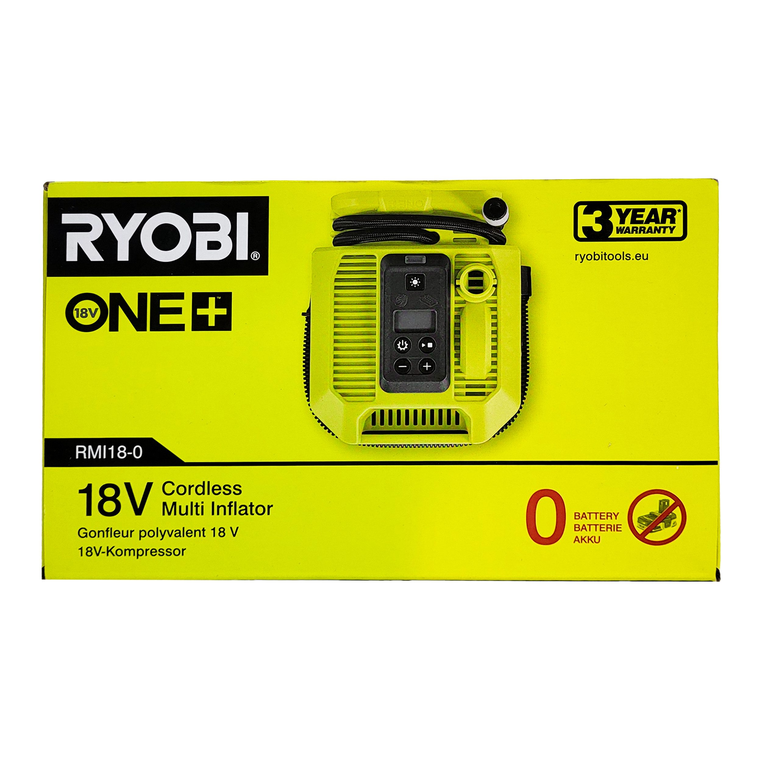 RYOBI Montagewerkzeug Ryobi RMI18-0 – 18V ONE+ Akku-Kompressor & Pumpe (ohne Akku), (1-tlg)