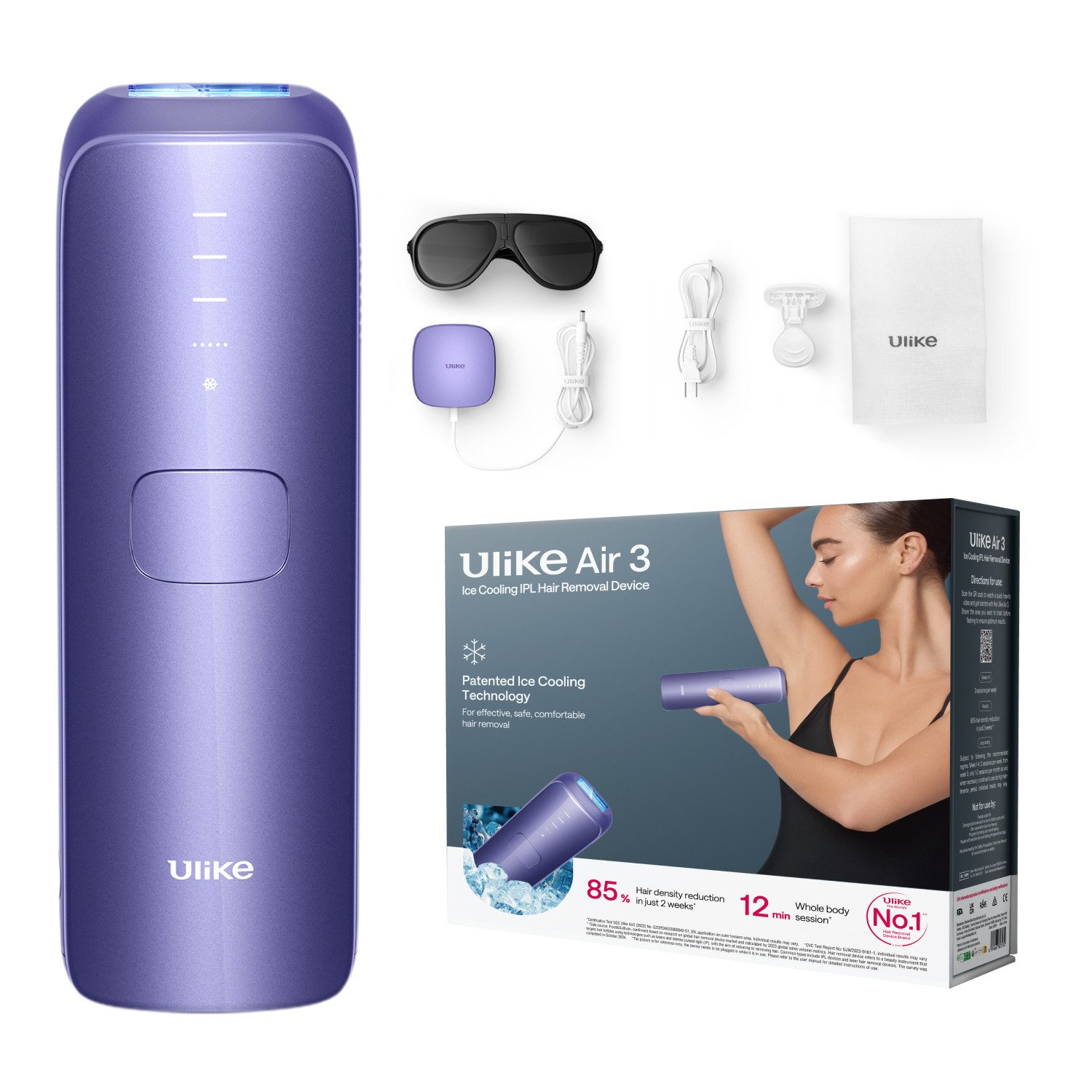 Ulike IPL-Haarentferner AIR 3 SAPPHIRE ICE COOLING IPL Haarentferner, 90/min Lichtimpulse