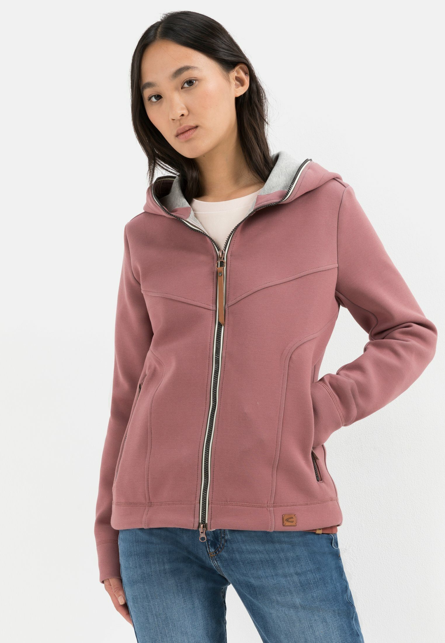 camel active Sweatjacke mit Allround Reißverschluss Rosa