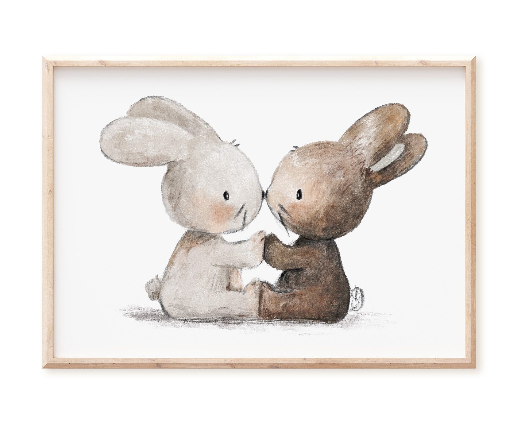 Pipapier Poster Kinderzimmerposter "Hasen Händchen", Kinderposter, Kinderzimmerbild, in DIN A4 oder DIN A3