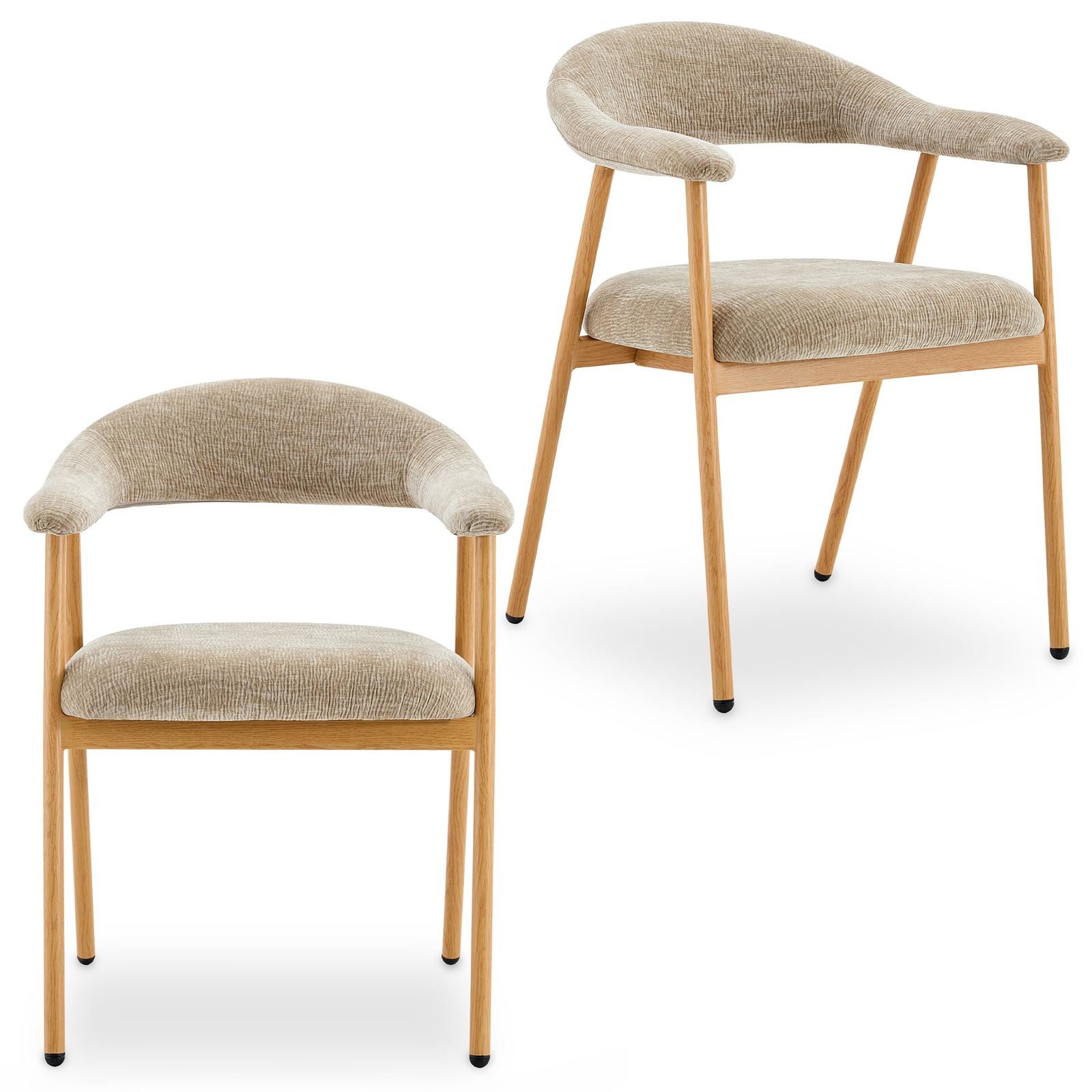 IDIMEX Esszimmerstuhl ARLO (2 St), Esszimmerstühle 2er Set gepolstert mit Stoffbezug Beige