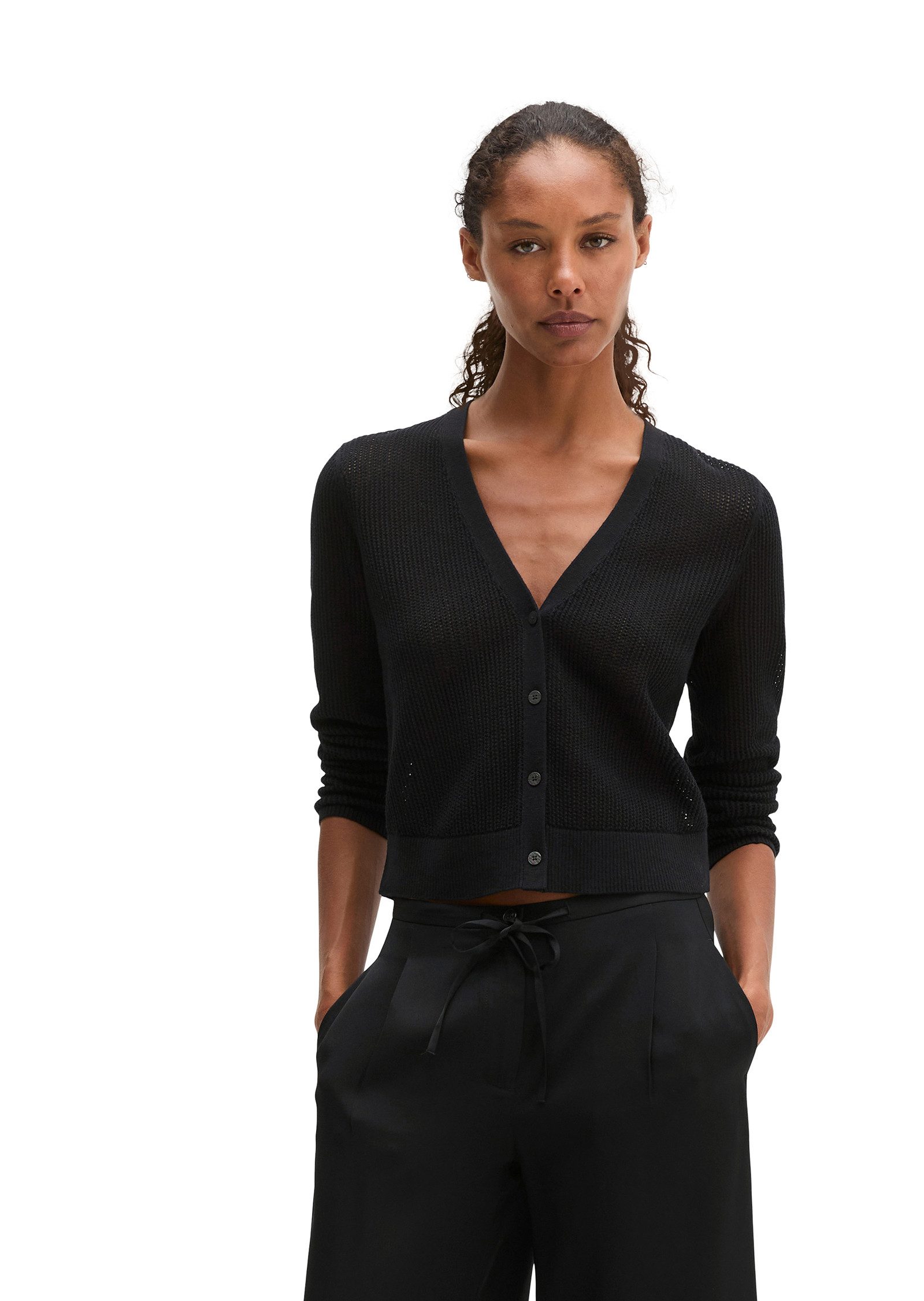 Marc O'Polo Cardigan aus Baumwolle-Leinen-Slub-Garn