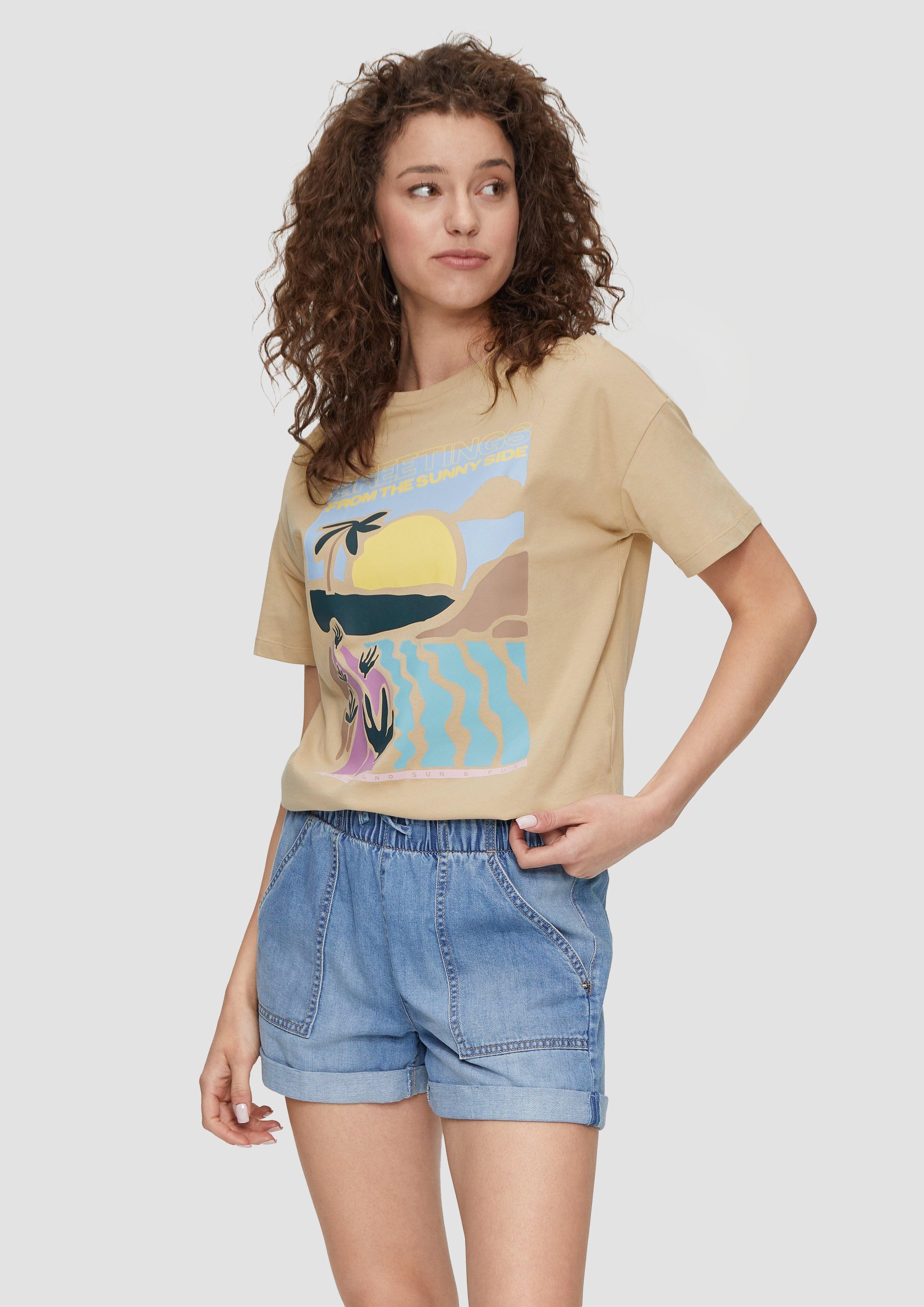 QS Kurzarmshirt Baumwoll-T-Shirt im Loose Fit günstig online kaufen