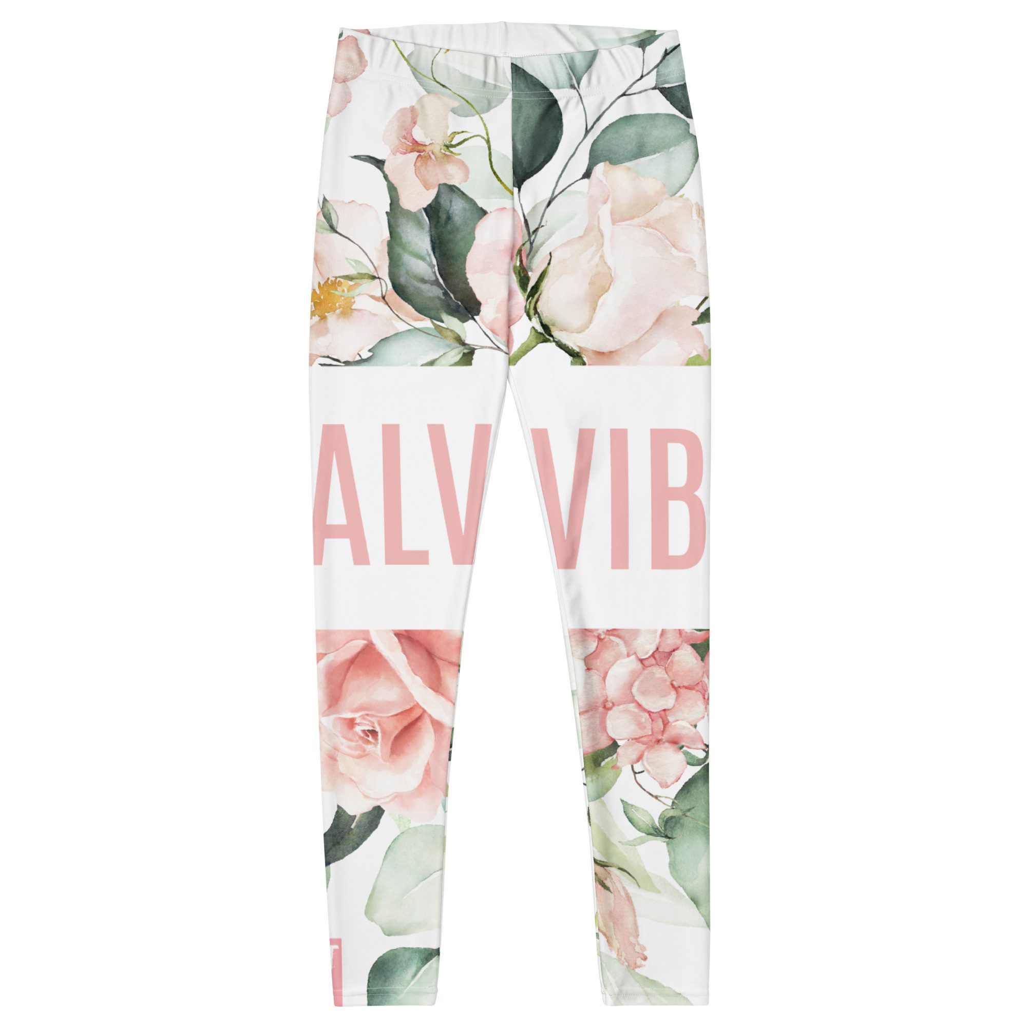 DECALVIBES Funktionsleggings Damen Leggings Basic Pastell Roses Blickdicht, 4-Wege-Stretch, elastischer Bund, weiches Material