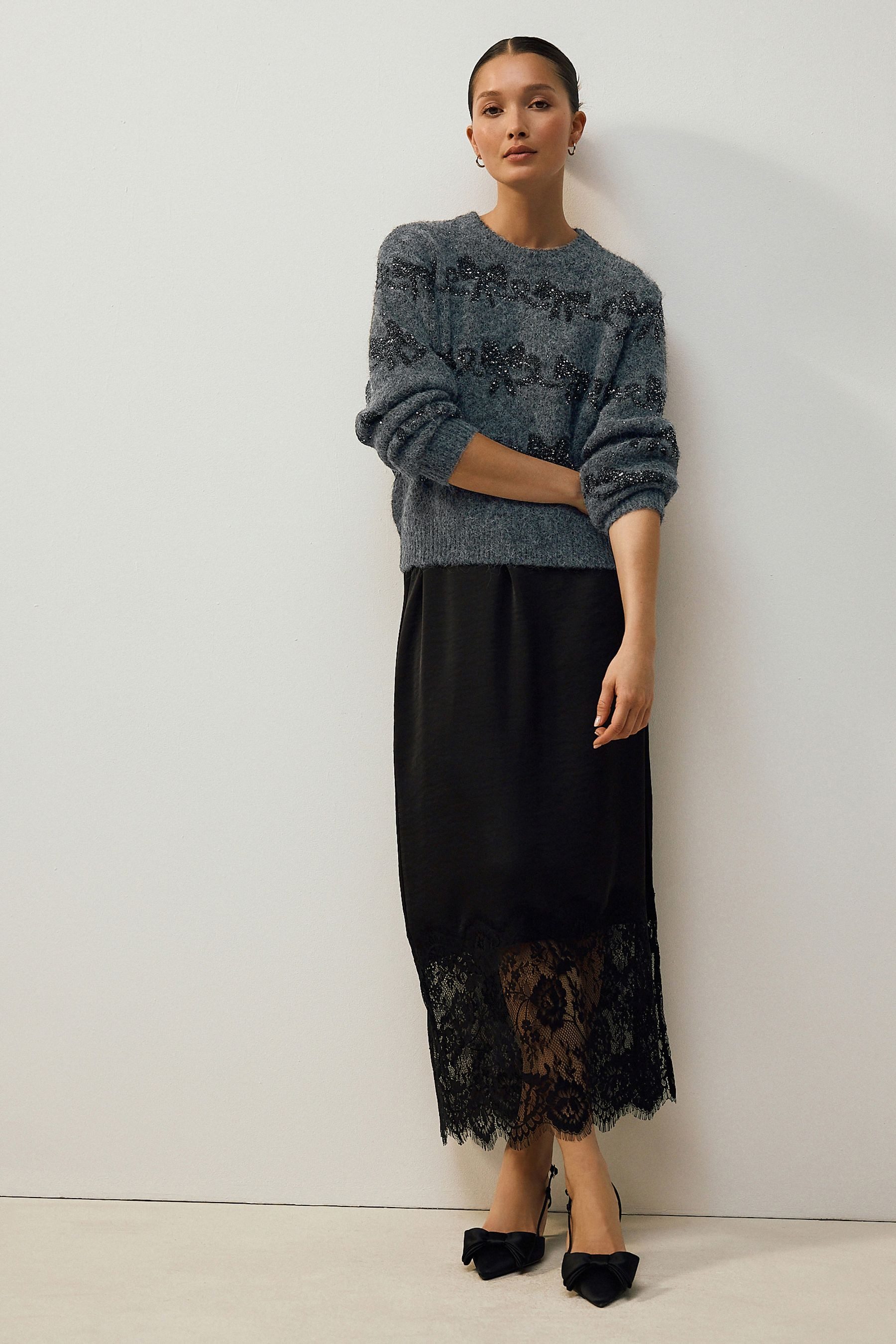 Next Strickjacke Langärmeliger Weihnachtspullover (1-tlg)