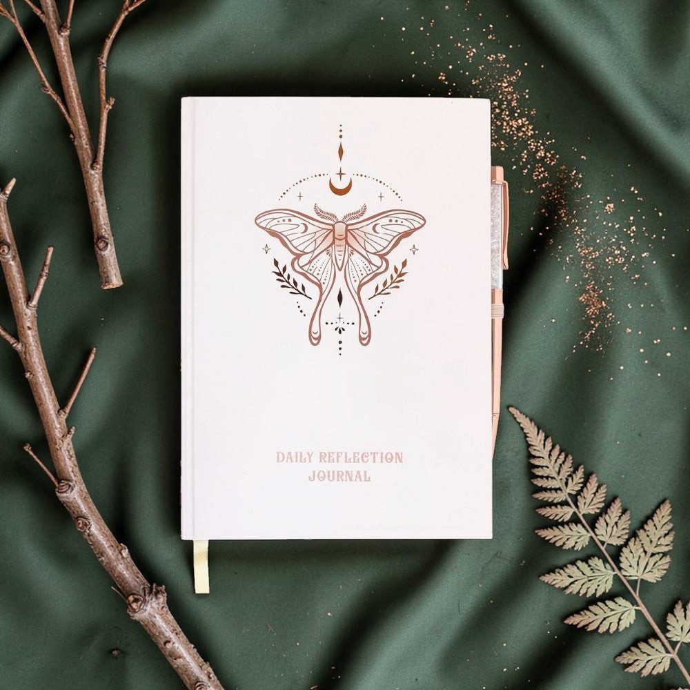 Something Different Notizbuch Daily Reflection Journal – Luna Moth Notizbuch Tagebuch mit Stift, Daily Reflection Journal – Luna Moth Notizbuch Tagebuch mit Stift