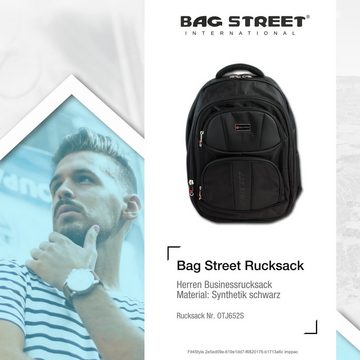BAG STREET Rucksack Bag Street Sportrucksack Synthetik schwarz (Businessrucksack), Businessrucksack Synthetik, schwarz ca. 30cm x ca. 46cm