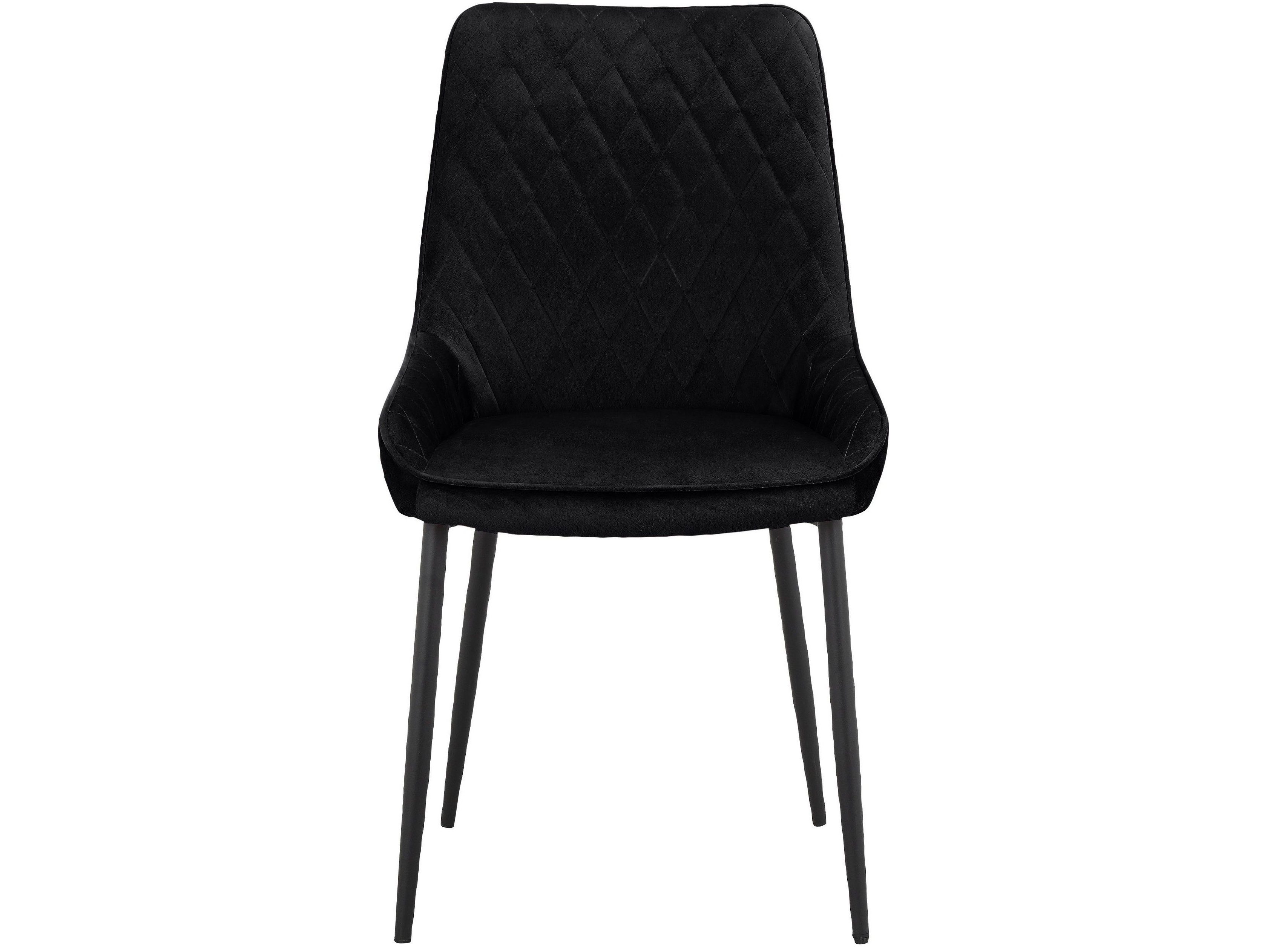 Metallgestell, schwarz (Set, in 2 cm Mourice Esszimmerstuhl 45 schwarz Samtoptik, Sitzhöhe Bezug | St), loft24