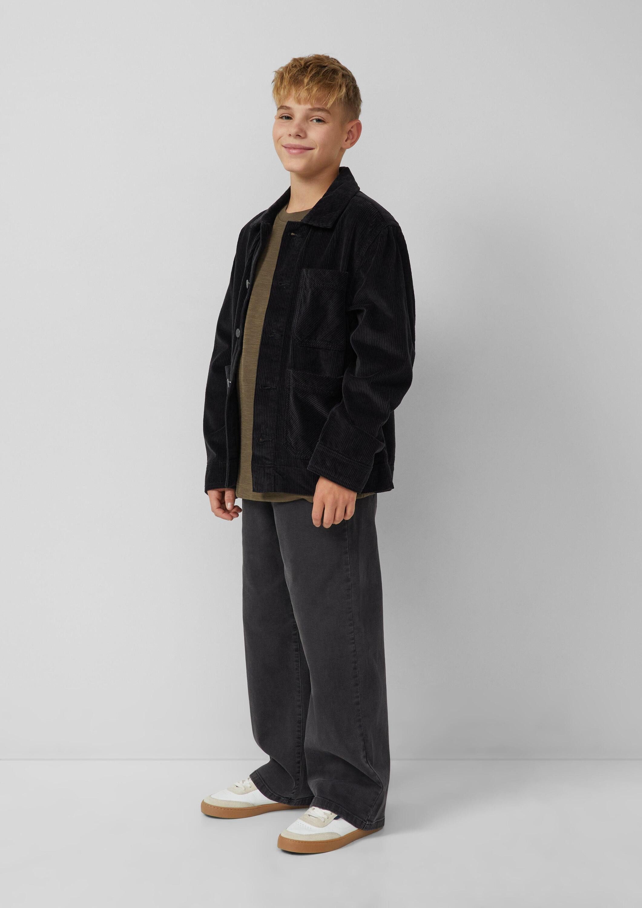 s.Oliver Langarmshirt T-Shirt Longsleeve aus strukturiertem Jersey mit Brusttasche