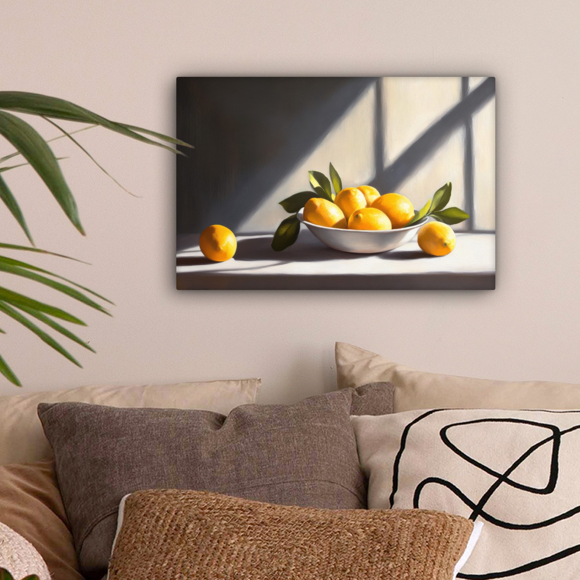 OneMillionCanvasses® Leinwandbild Zitronen - Stilleben - Gelb, Fotodruck (1 günstig online kaufen