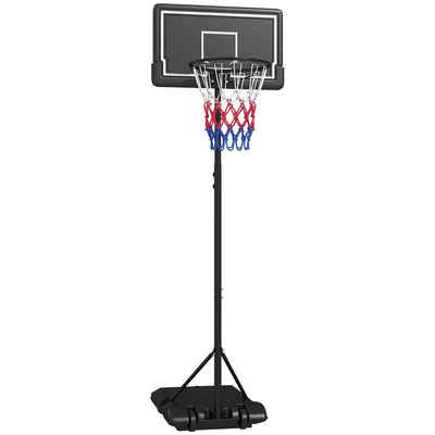 SPORTNOW Basketballständer 220-250 cm mit Rollen und bruchsicherem Rückwand (Basketball-Backboard-Ständer, 1-St., Basketballkorb mit Ständer), für Erwachsene, Stahl