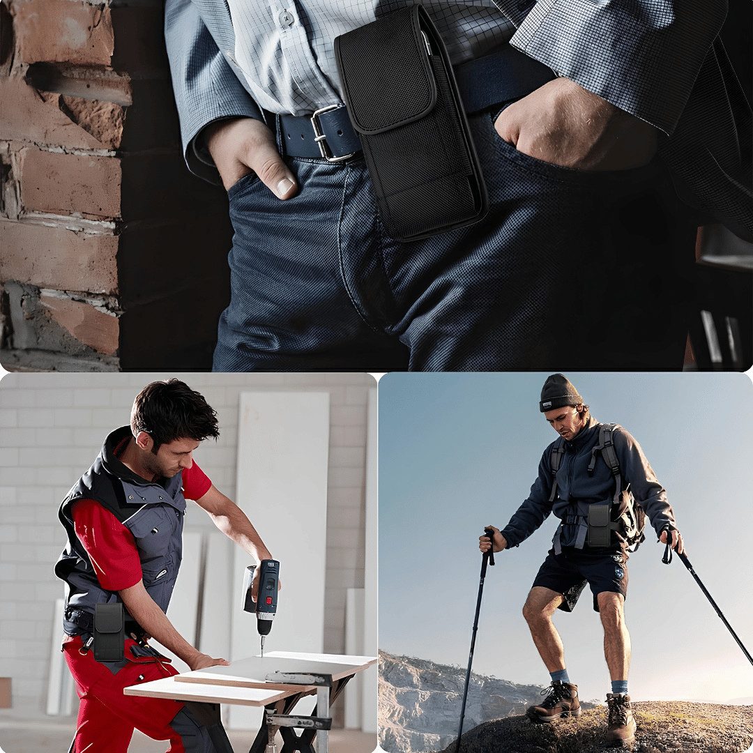 Almuro Smartphone-Hülle für iPhone 16 Schutzhülle Handytasche Gürteltasche Case Outdoor 6,1 Zoll, integrierter Karabiner Haken, Rundumschutz