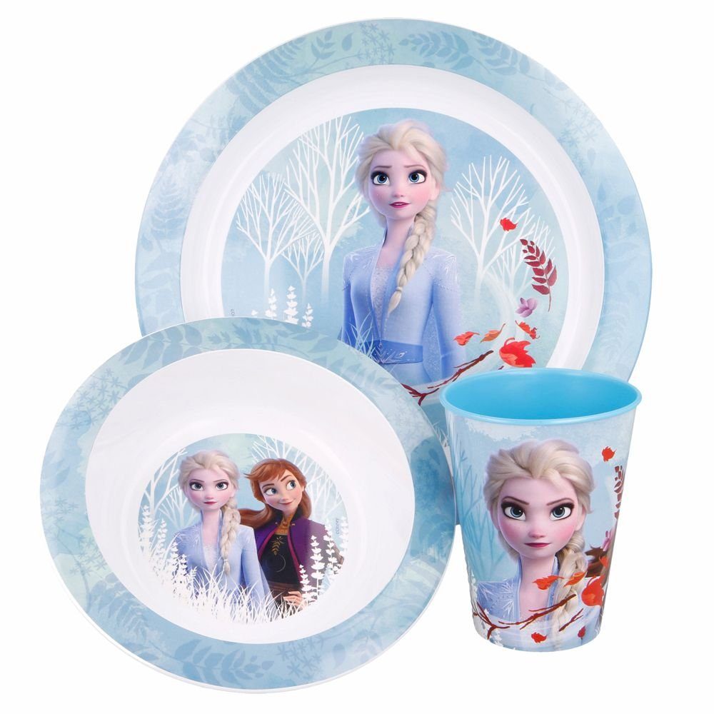 Kinder Melamin Geschirrset Frühstücksset Becher Schale Teller Frozen 2 Disney 