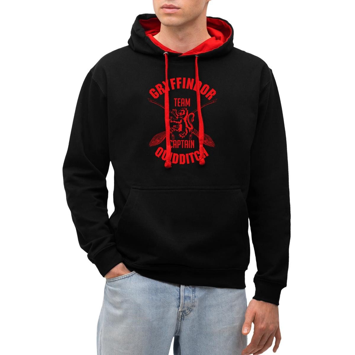 Spreadshirt Hoodie Harry Potter Gryffindor Quidditch Team Captain Unisex Kontrast Hoodie (1-tlg)
