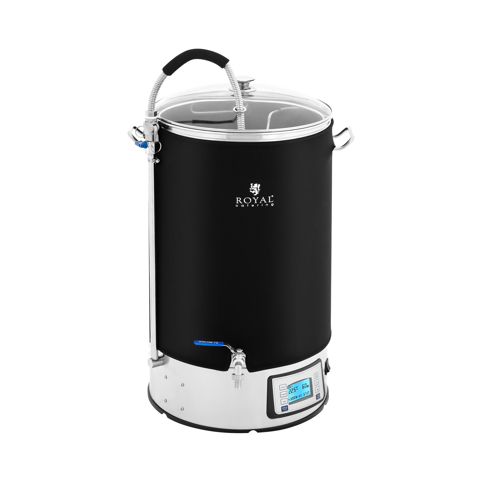 Royal Catering Bierzapfanlage 60 L Braukessel mit Isolierung Bierbrauanlage Heimbrauanlage Edelstahl, verschiedene Größen