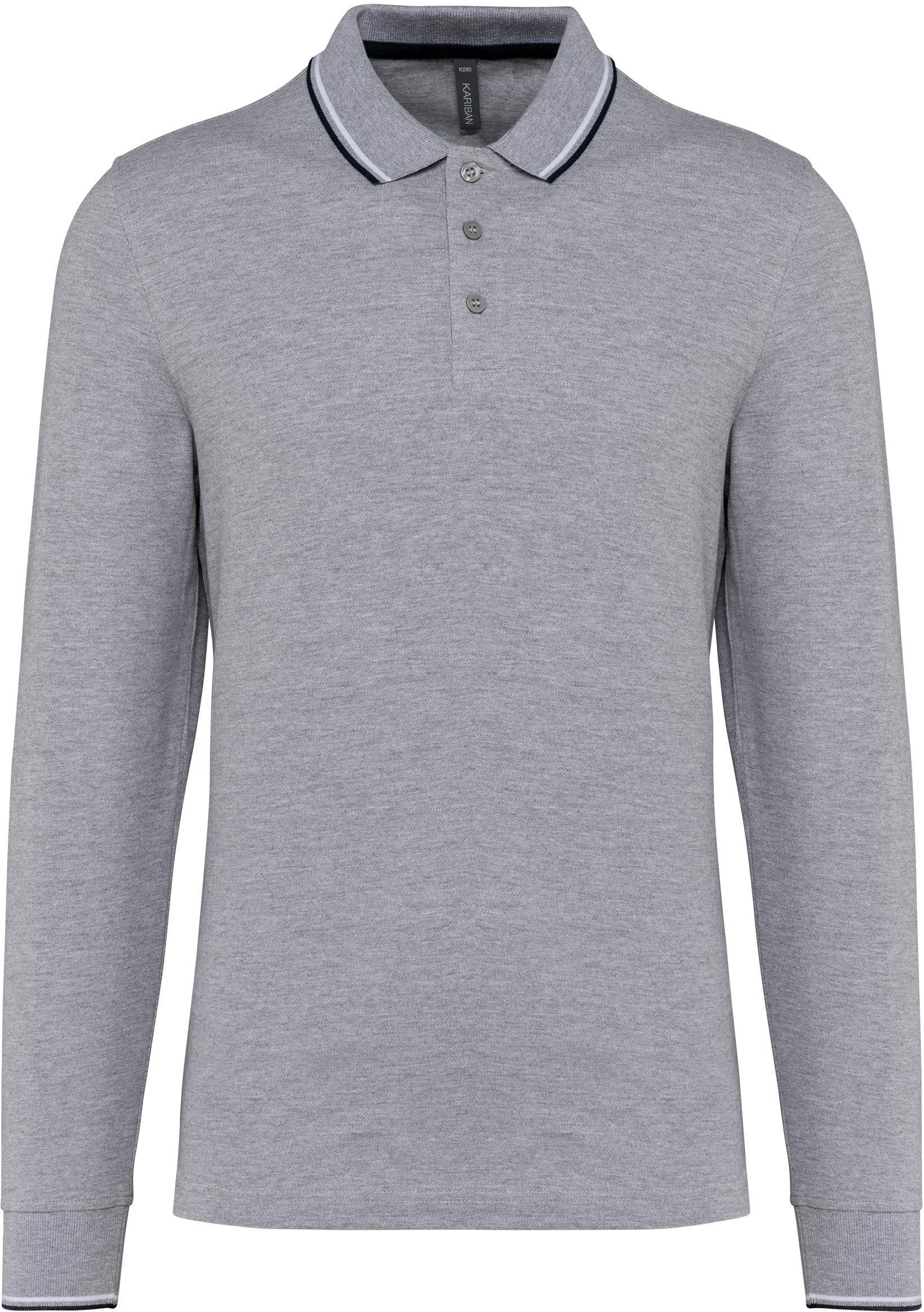 Langarm-Poloshirt Langarm-Polohemd aus Piqué für Herren