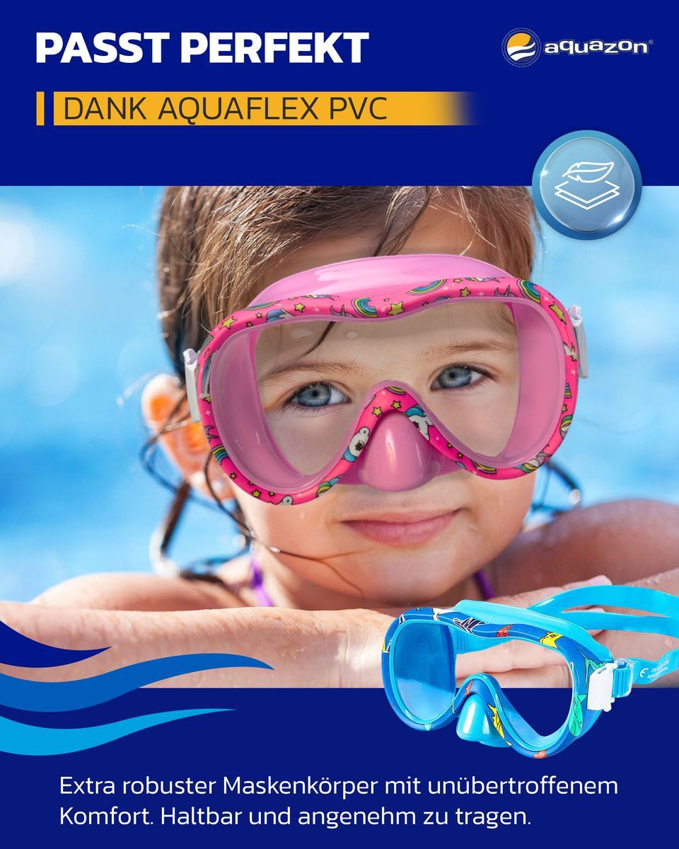 AQUAZON Taucherbrille KIDS, Schnorchelbrille für Kinder 3-7 Jahre