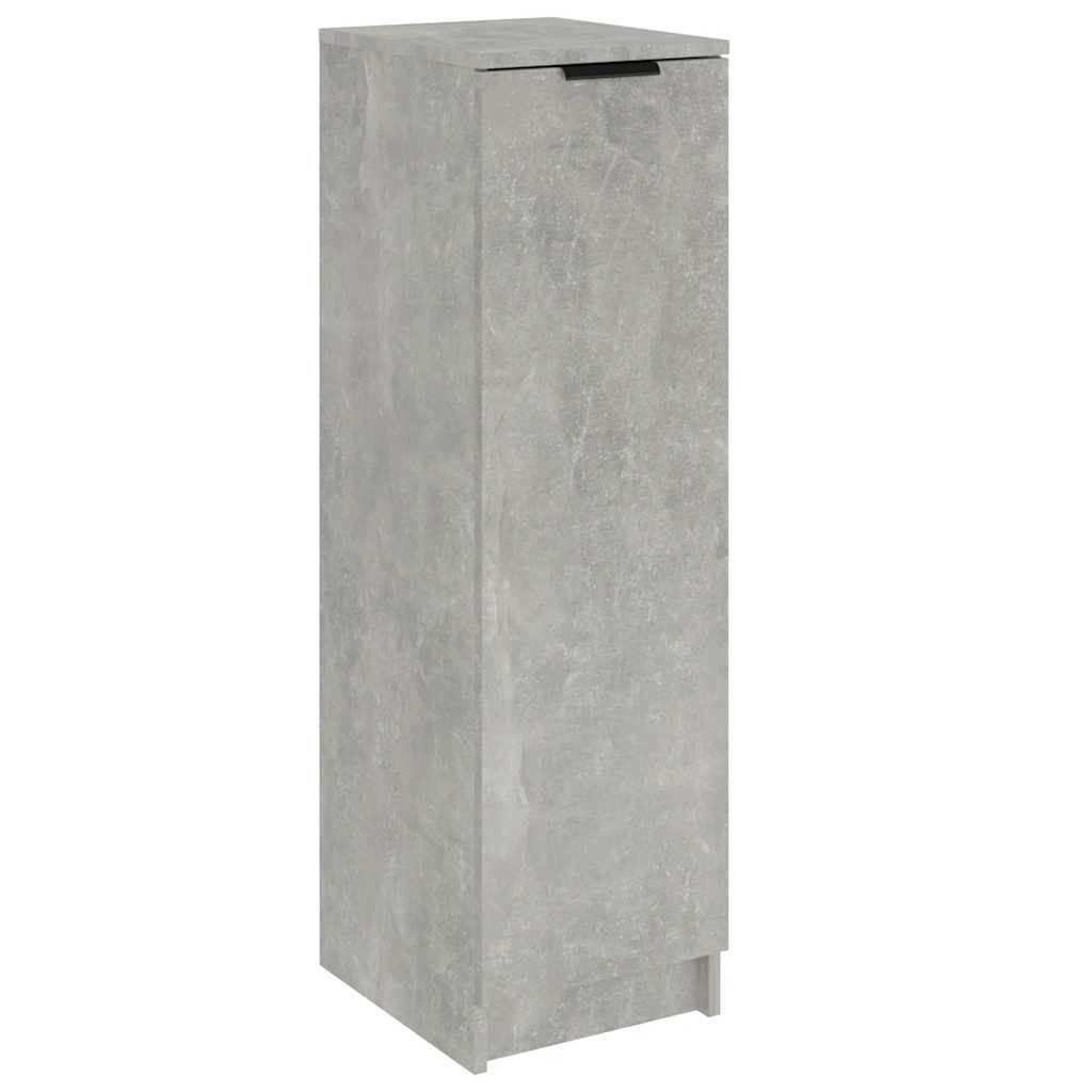 furnicato Schuhschrank Betongrau 30 x 35 x 100 cm aus Holzwerkstoff (1-St) Stabiles Schuhregal mit Ablagen, Tür und inkl. Wandhalterung