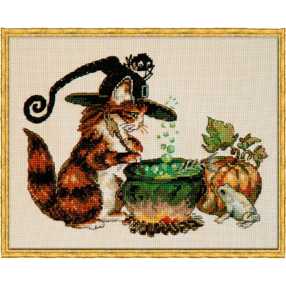 Kreativset Nimue Kreuzstich Set "Charabosse", Zählmuster, 104K, 16,5x12,5cm
