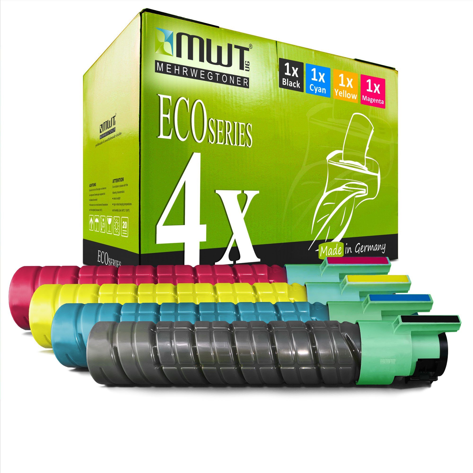 Mehrwegtoner Tonerkartusche Toner für Ricoh XXL SP C 410 411 420 im 4er Set