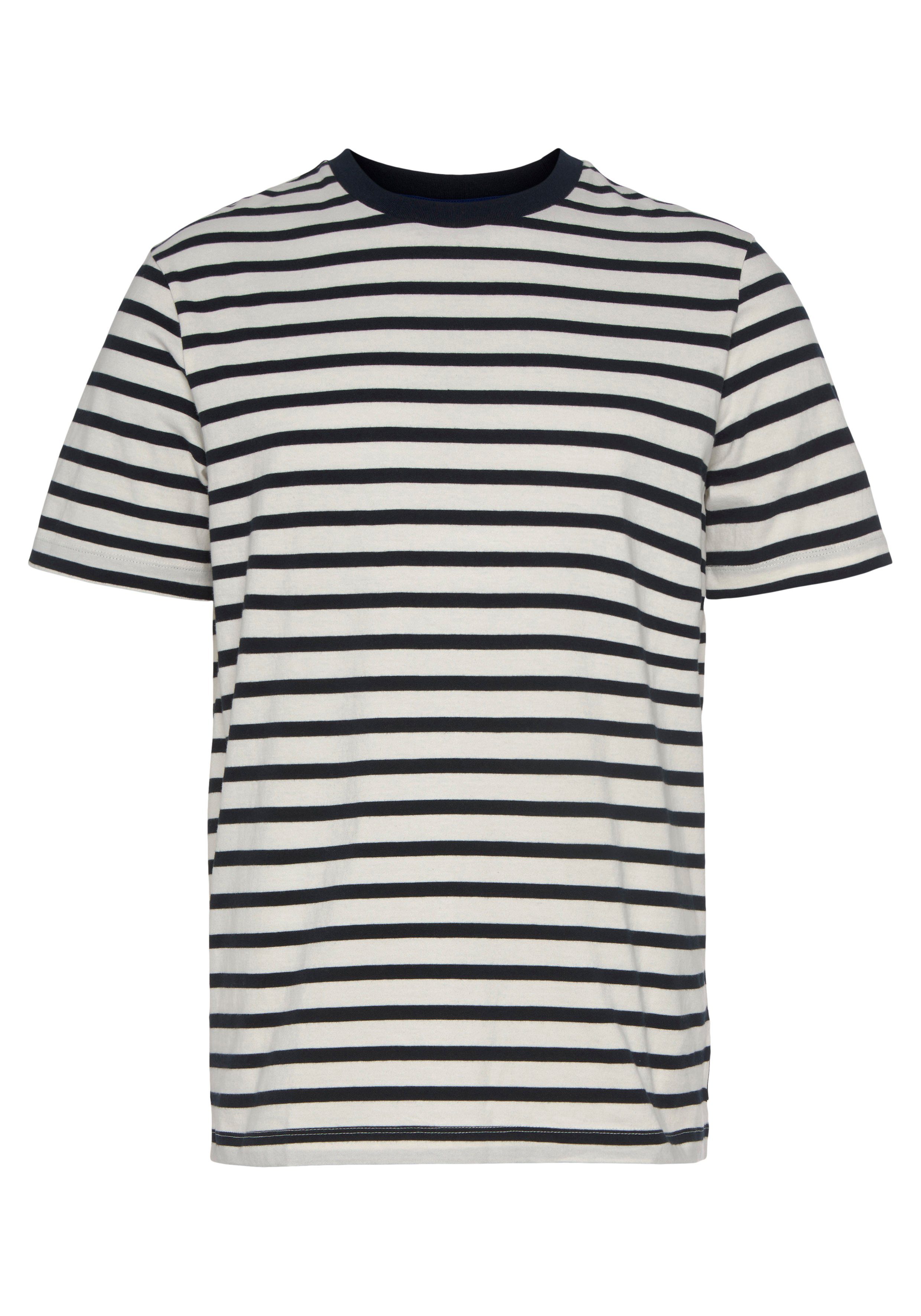 Scotch & Soda Rundhalsshirt Regular-fit Short-sleeved T-shirt in Organic Cotton im allover Streifendessin