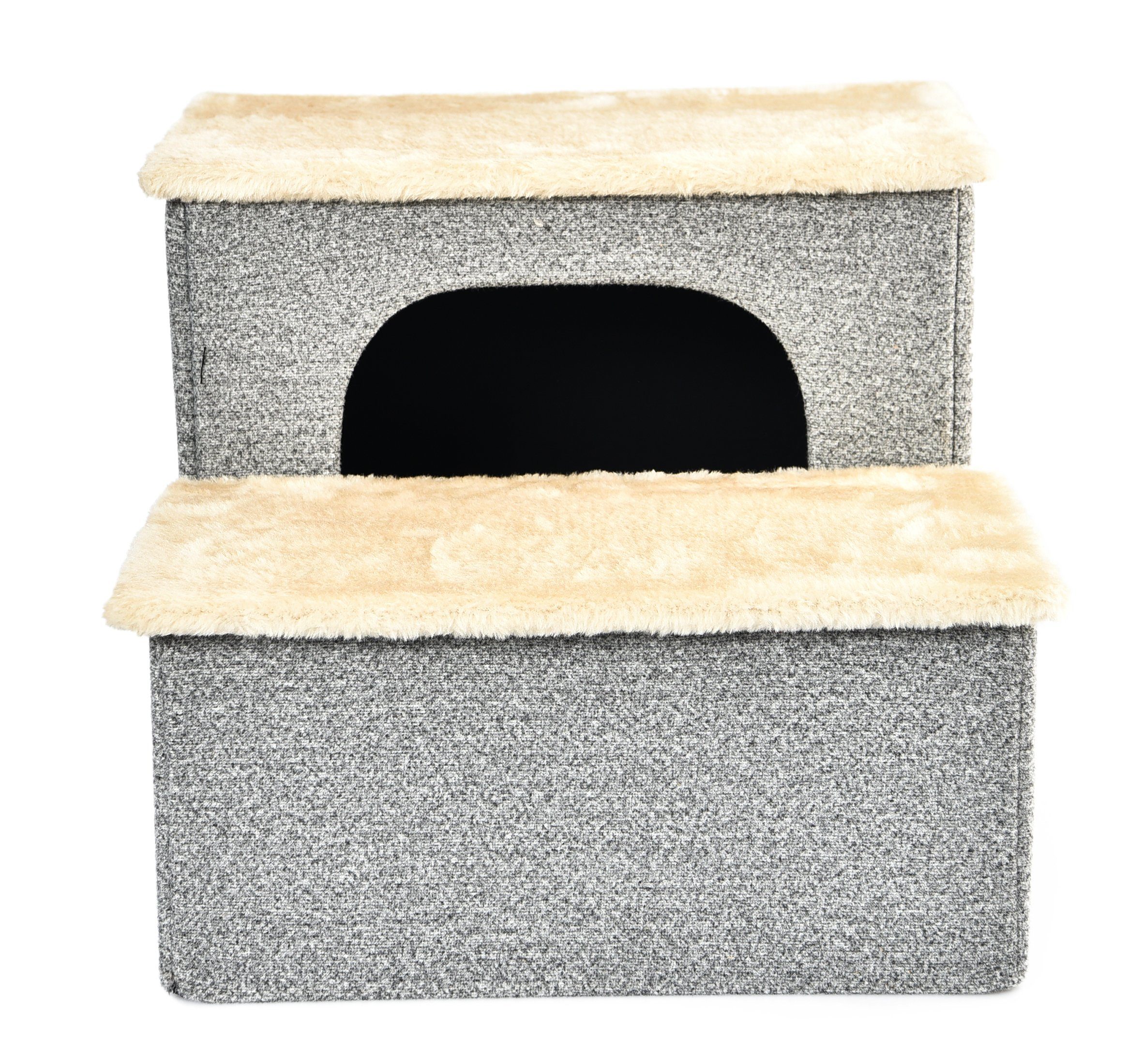 Dehner Tierbett Haustiertreppe Sussex, faltbar, 43 x 33 x 35.5 cm, Höhle und Haustiertreppe für Katzen & kleine Hunde