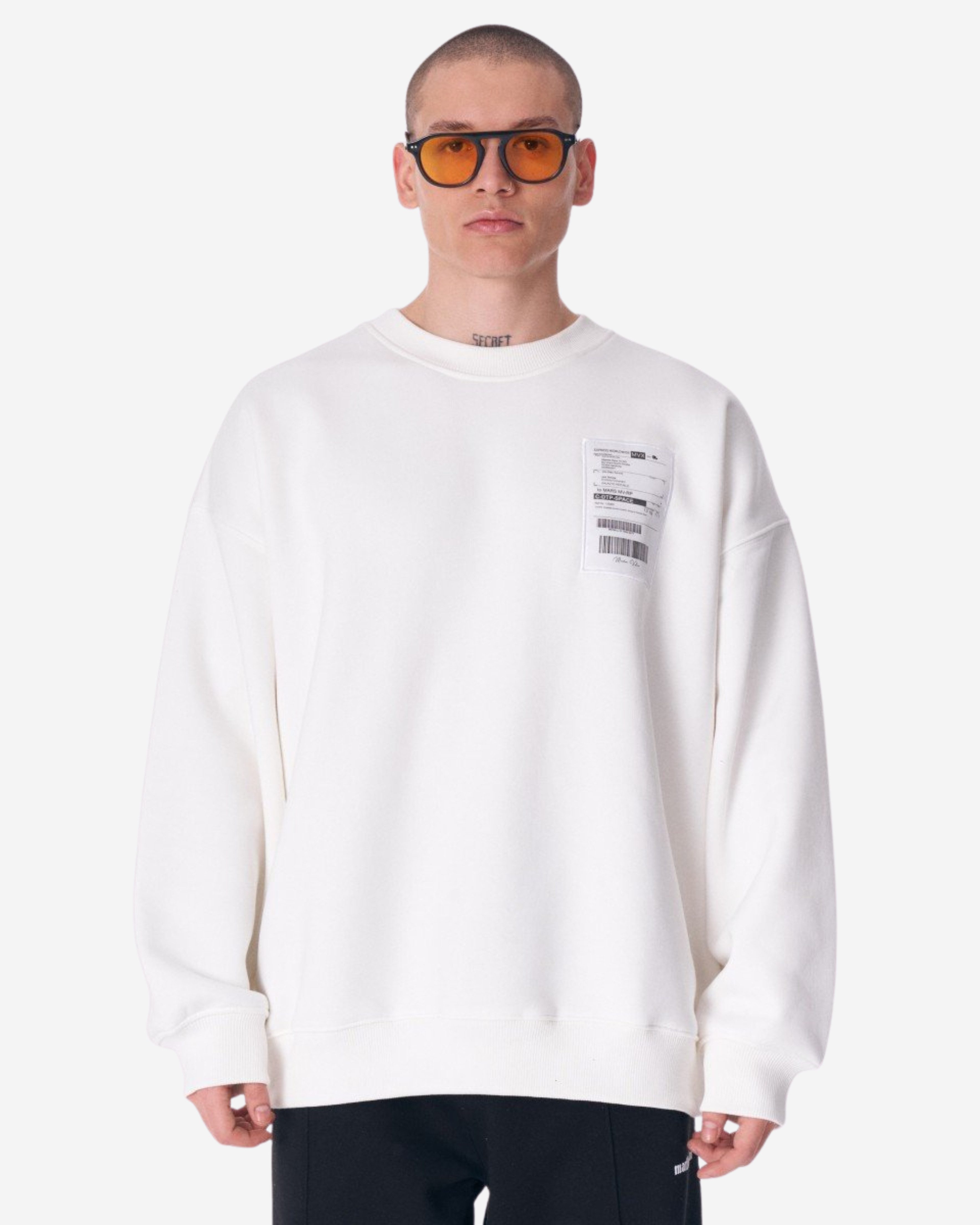 Martin Valen Kapuzenpullover Weißer Jedi Lieferetikett Sweatshirt